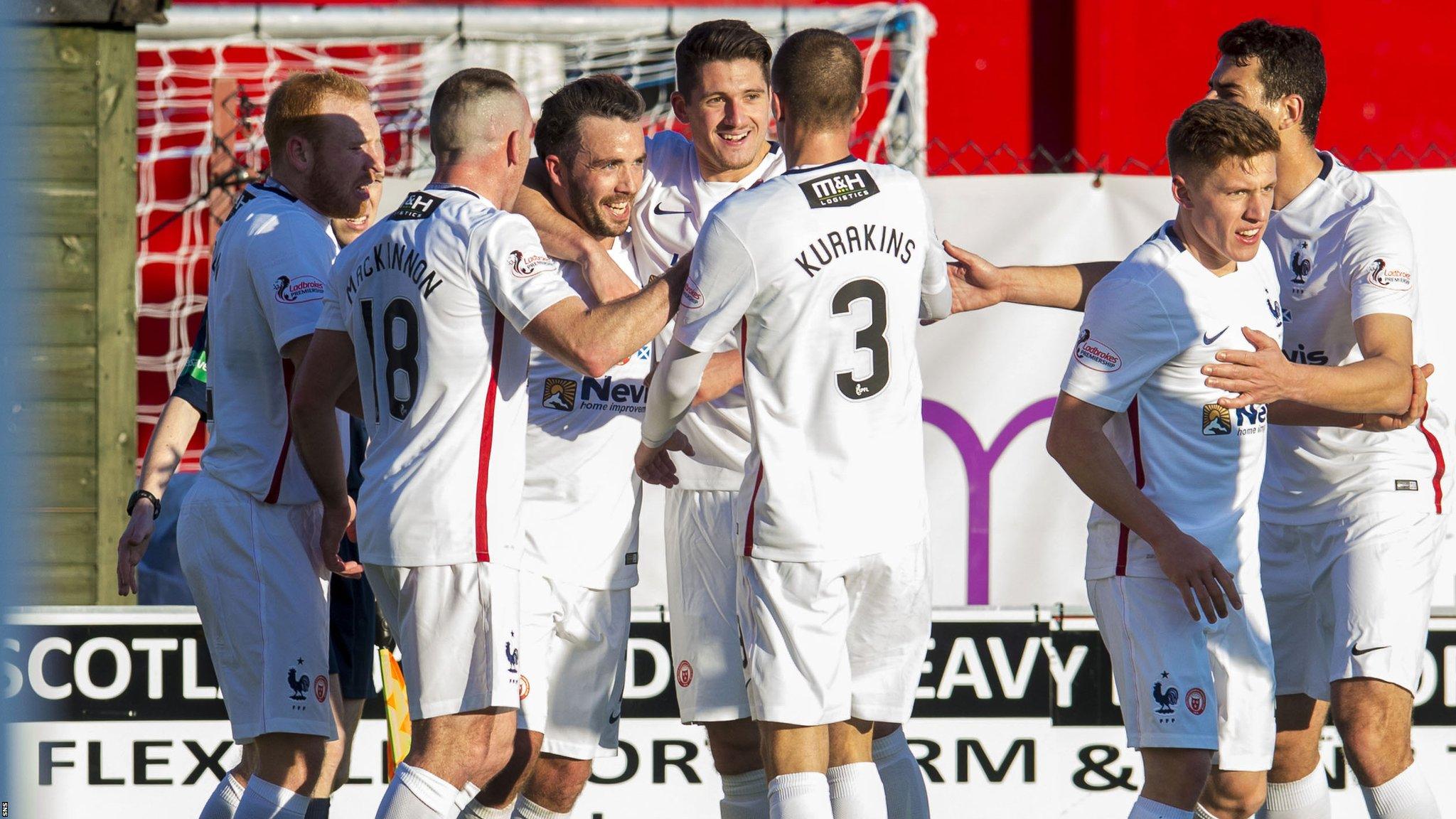 Hamilton Academical players celebrate