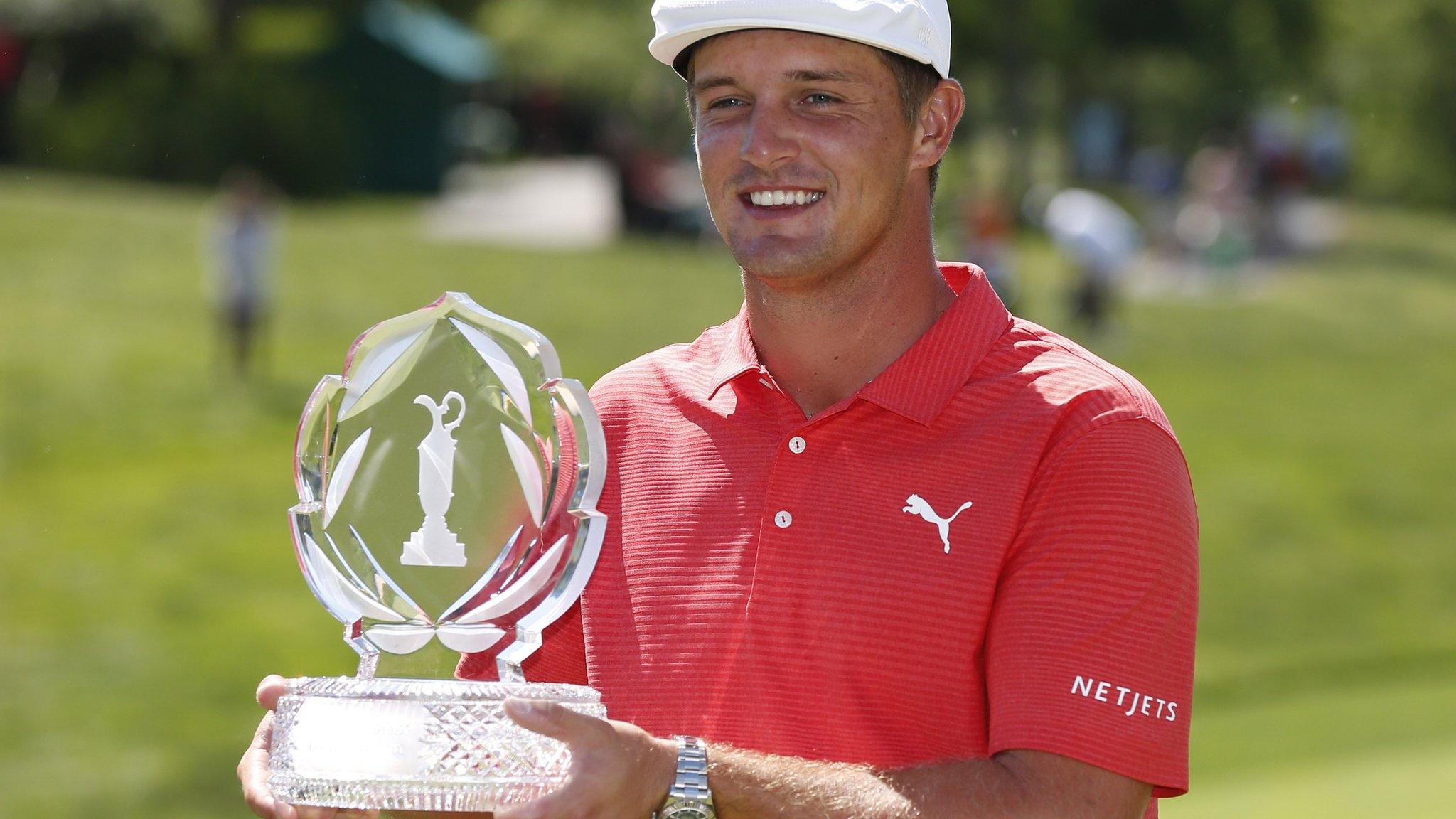 Bryson DeChambeau with the trophy