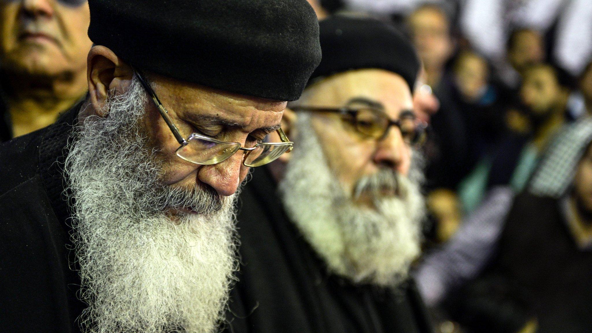 Funeral for victims killed in an explosion in Mar Girgis Coptic church in Egypt