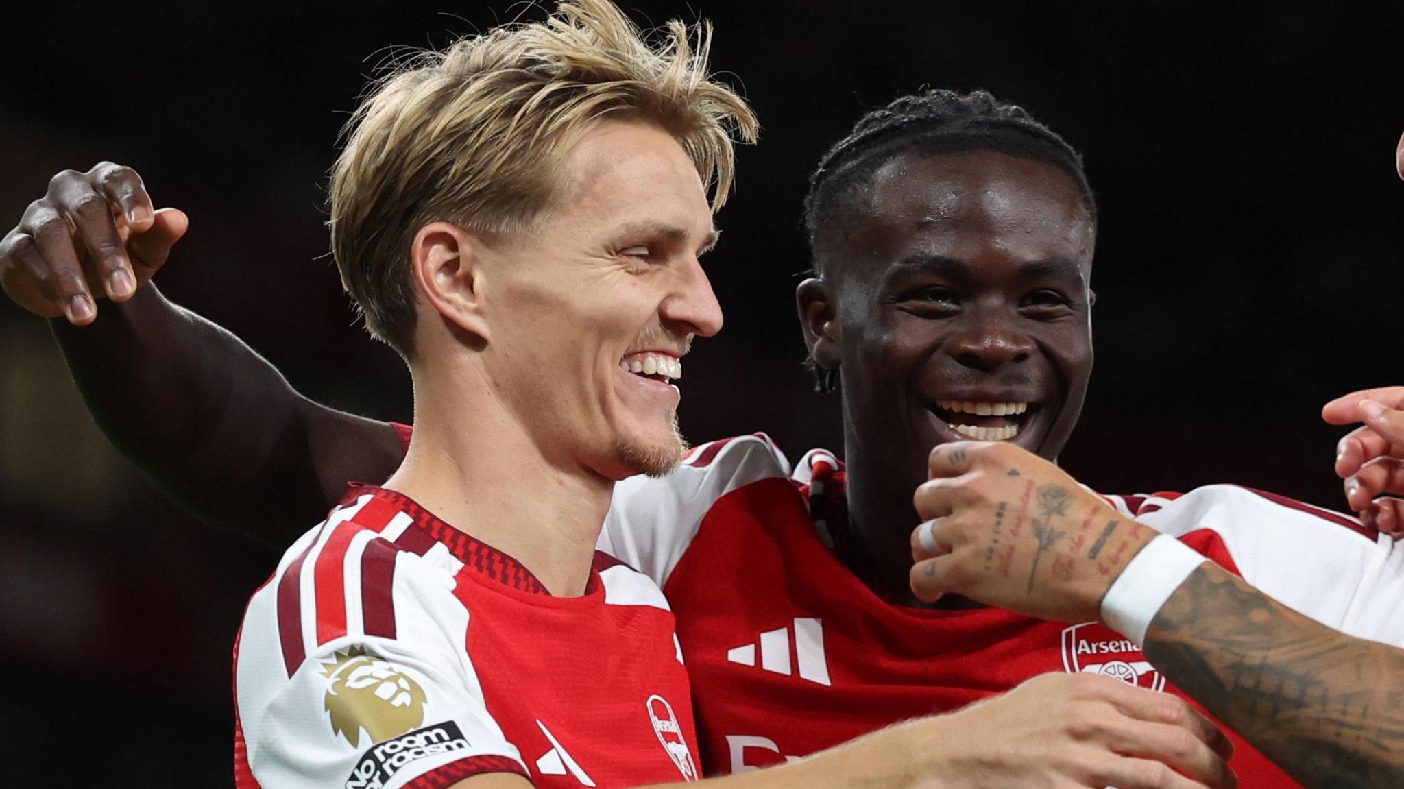 Martin Odegaard and Bukayo Saka