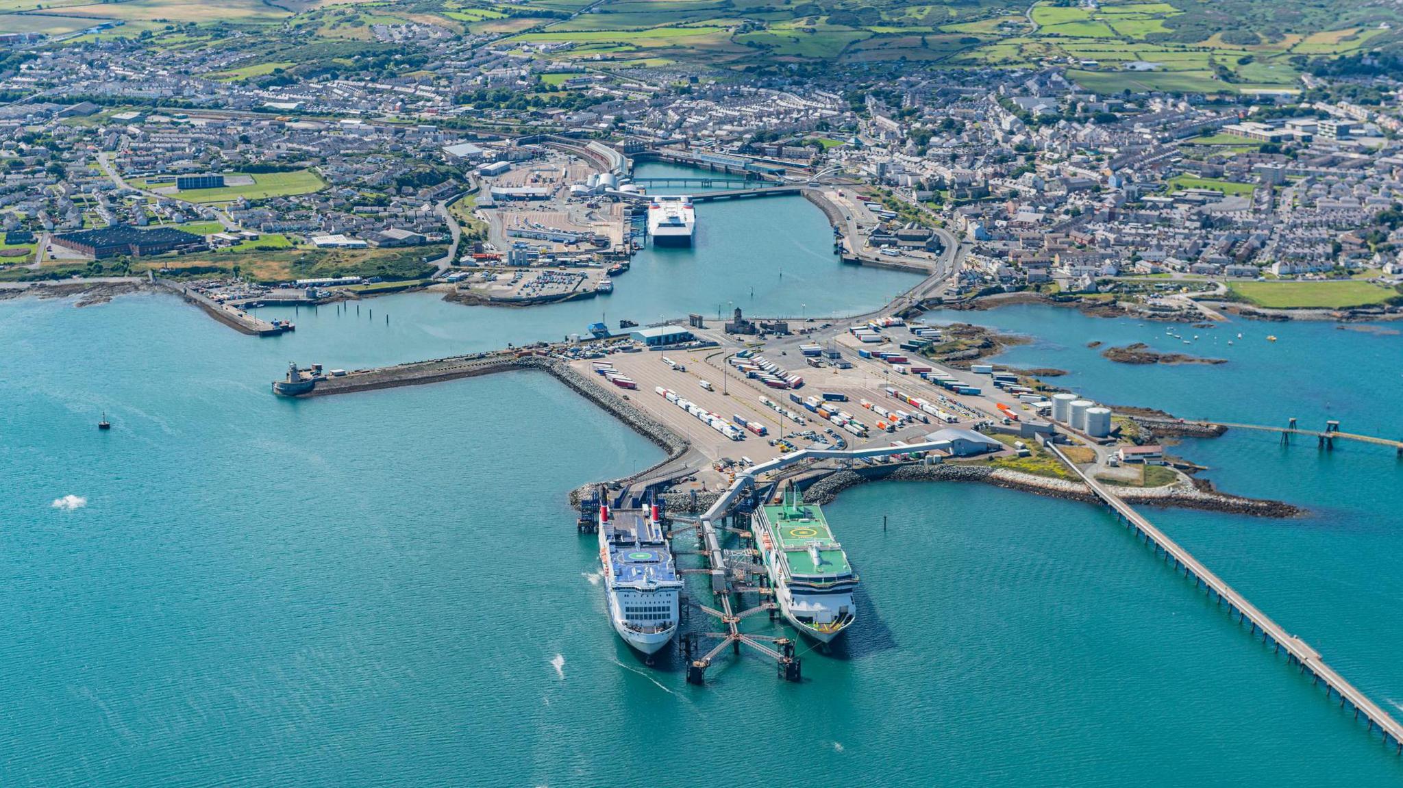 Aerial Views of the port of Holyhead, Anglesey, North Wales