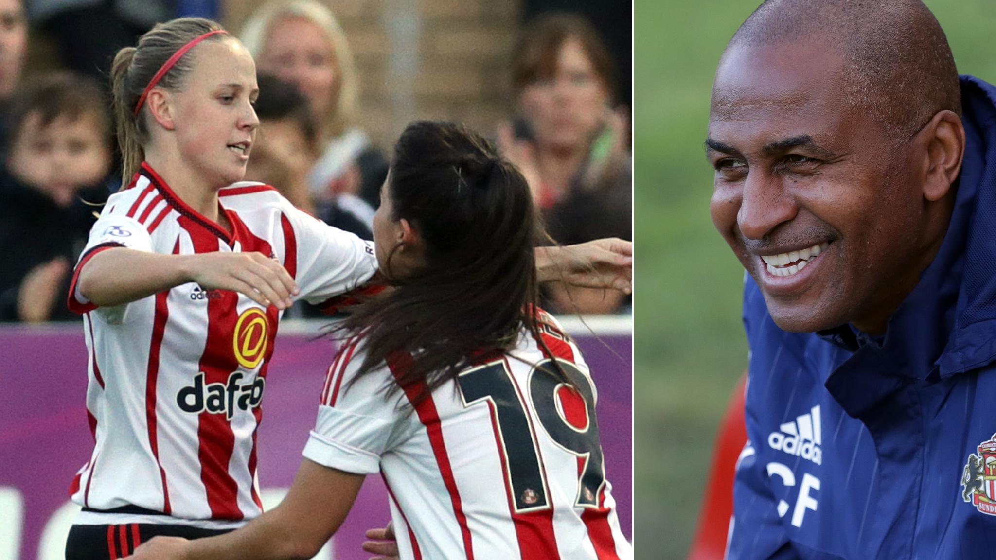 Sunderland Ladies and manager Carlton Fairweather