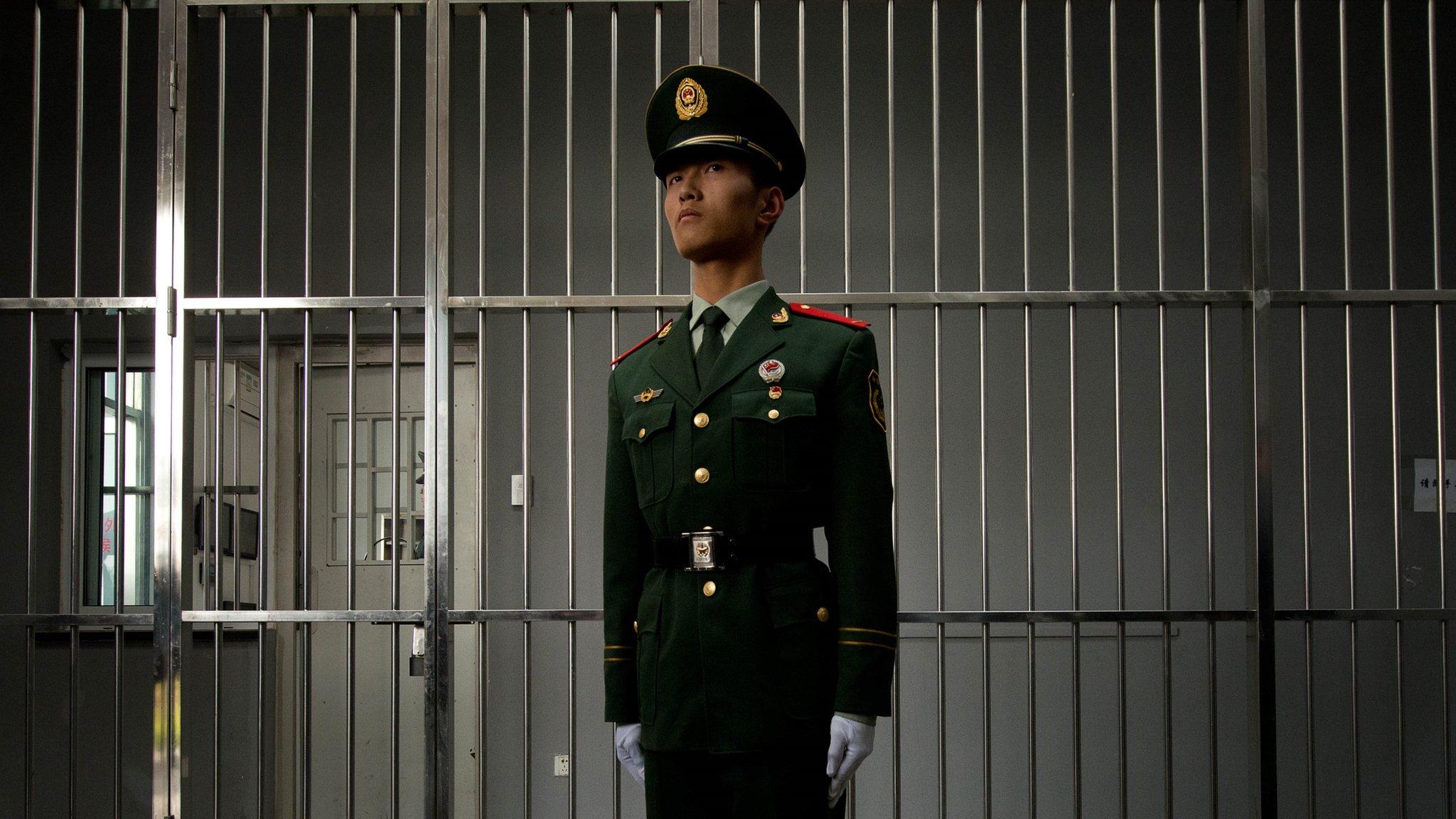 A guard at the No.1 Detention Centre in Beijing