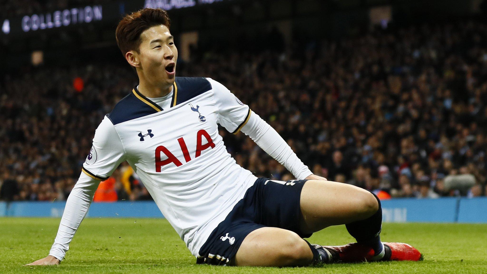 Son Heung-min celebrates