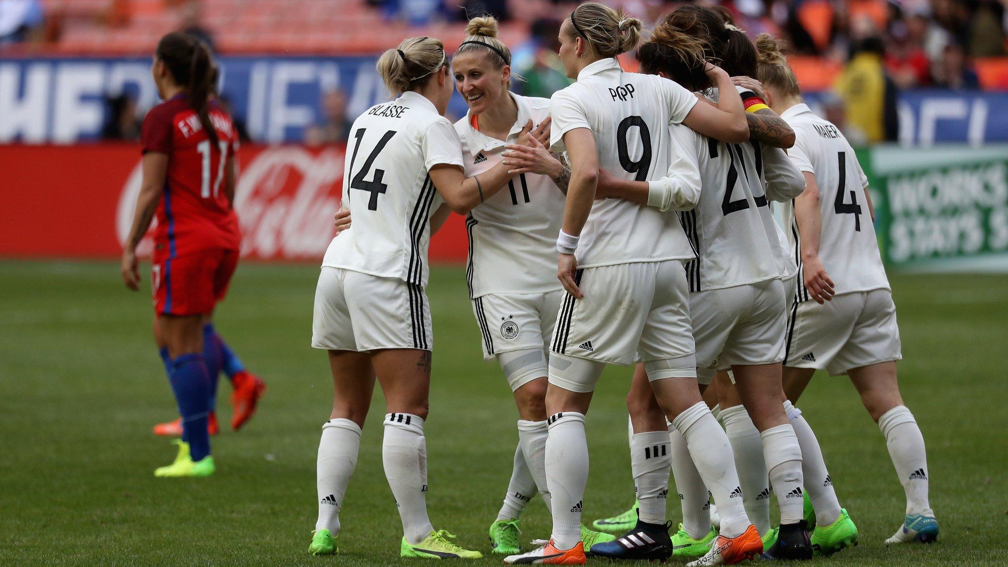 Germany celebrate scoring against England