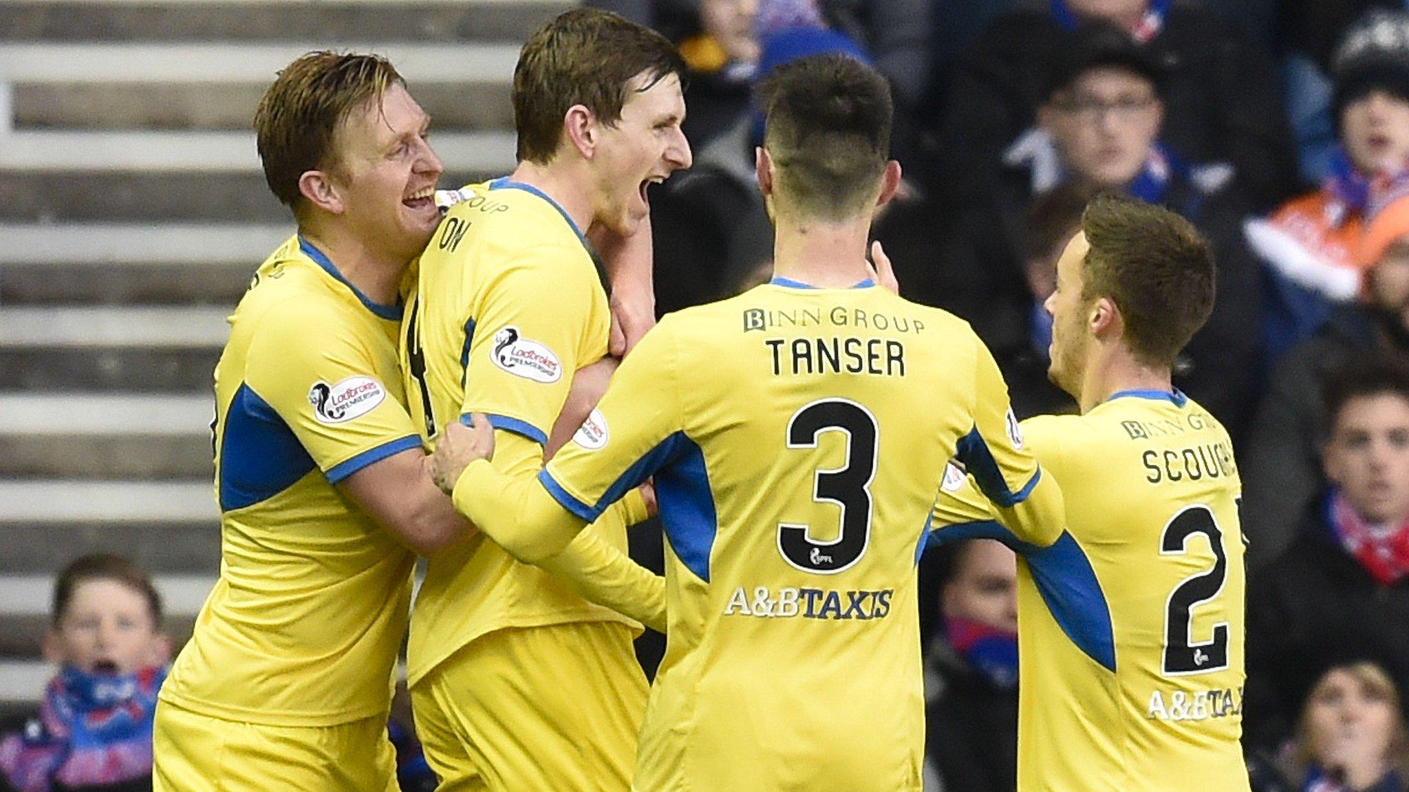 St Johnstone celebrate Blair Alston's goal