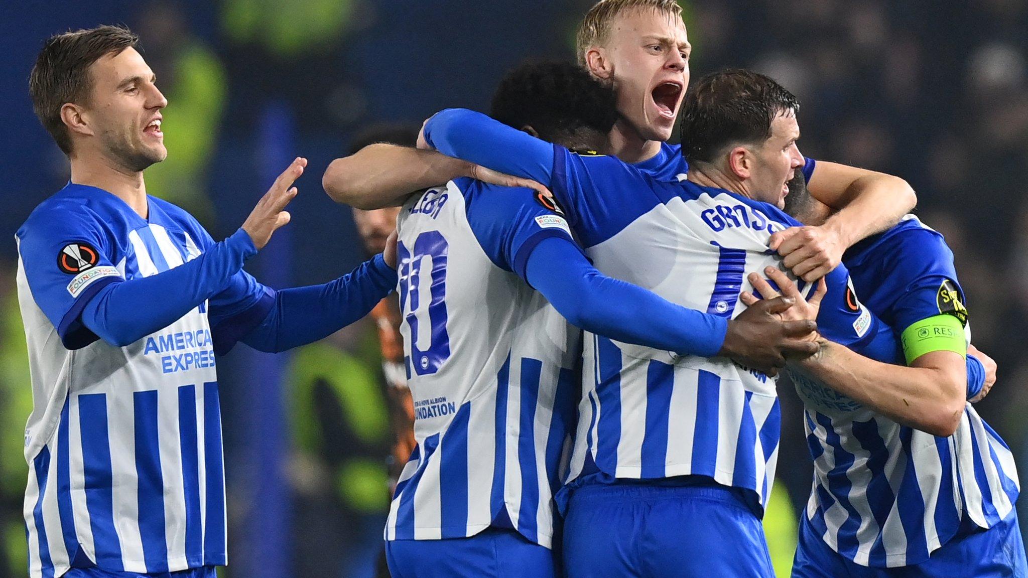 Brighton players celebrate