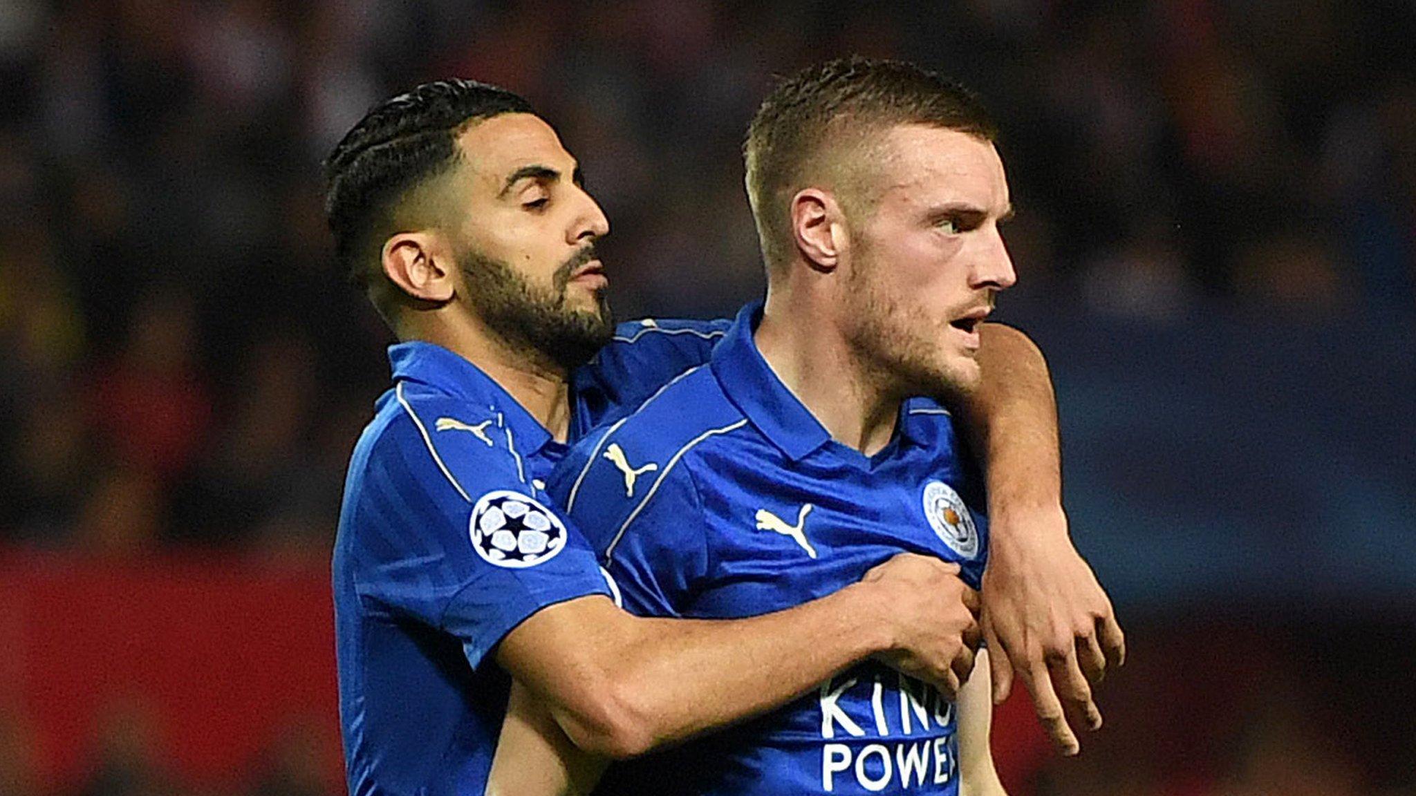 Jamie Vardy (right) and Riyad Mahrez