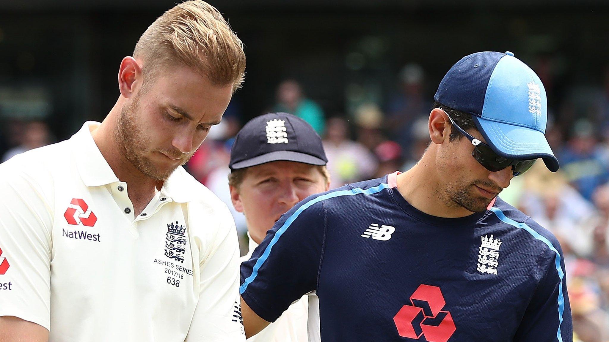 England players Stuart Board and Alastair Cook