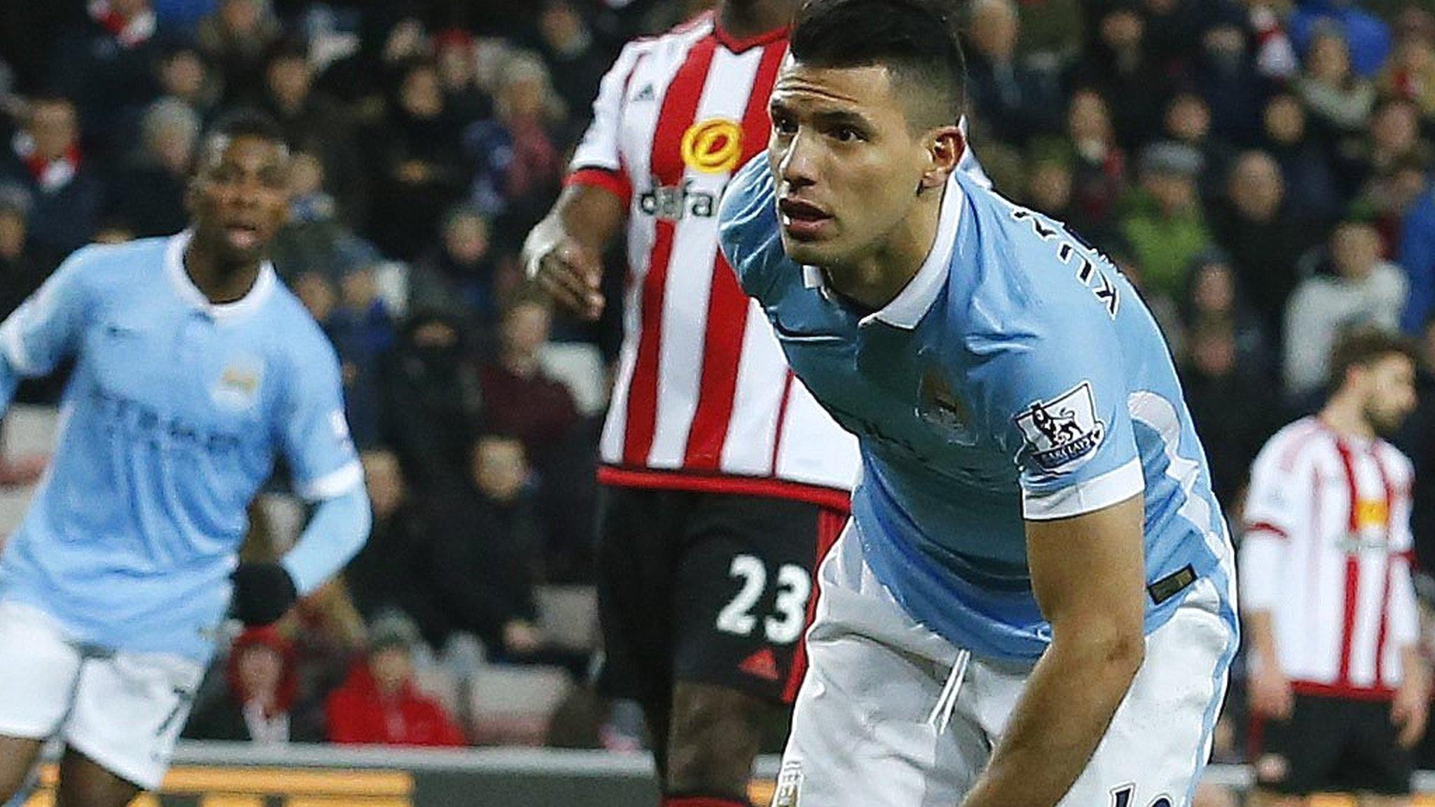 Sergio Aguero celebrates