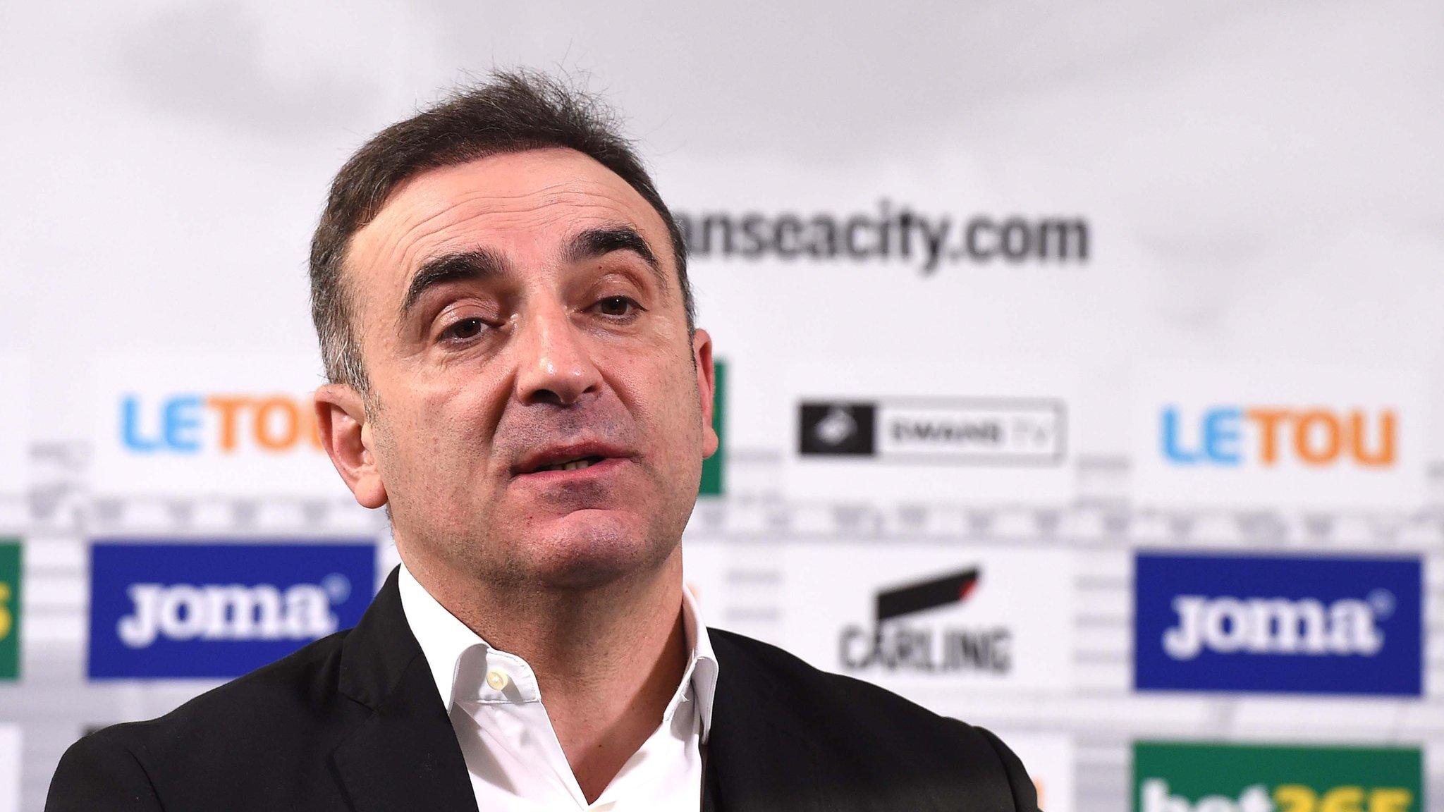 Carlos Carvalhal speaks to the media at Swansea City