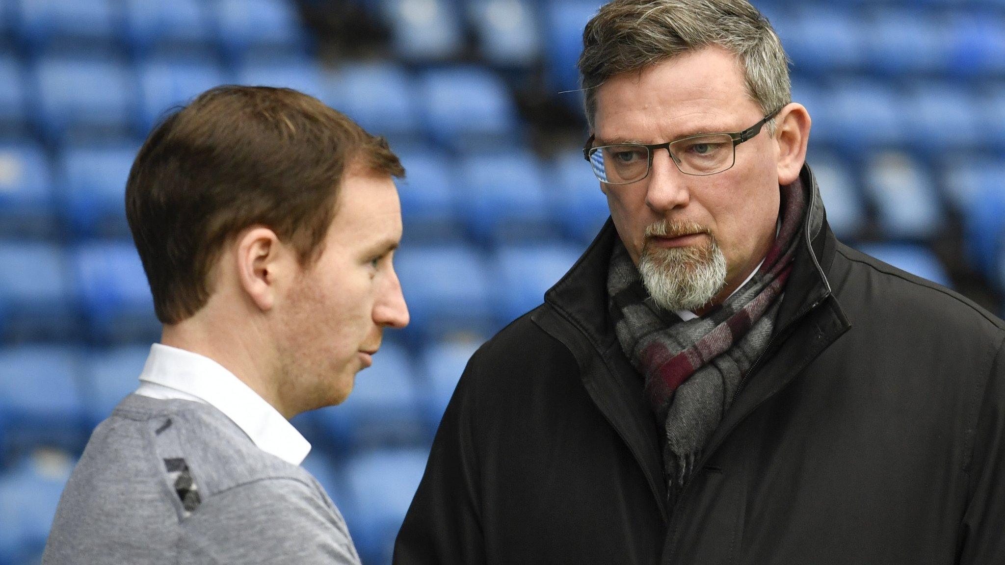 Hearts head coach Ian Cathro and director of football Craig Levein