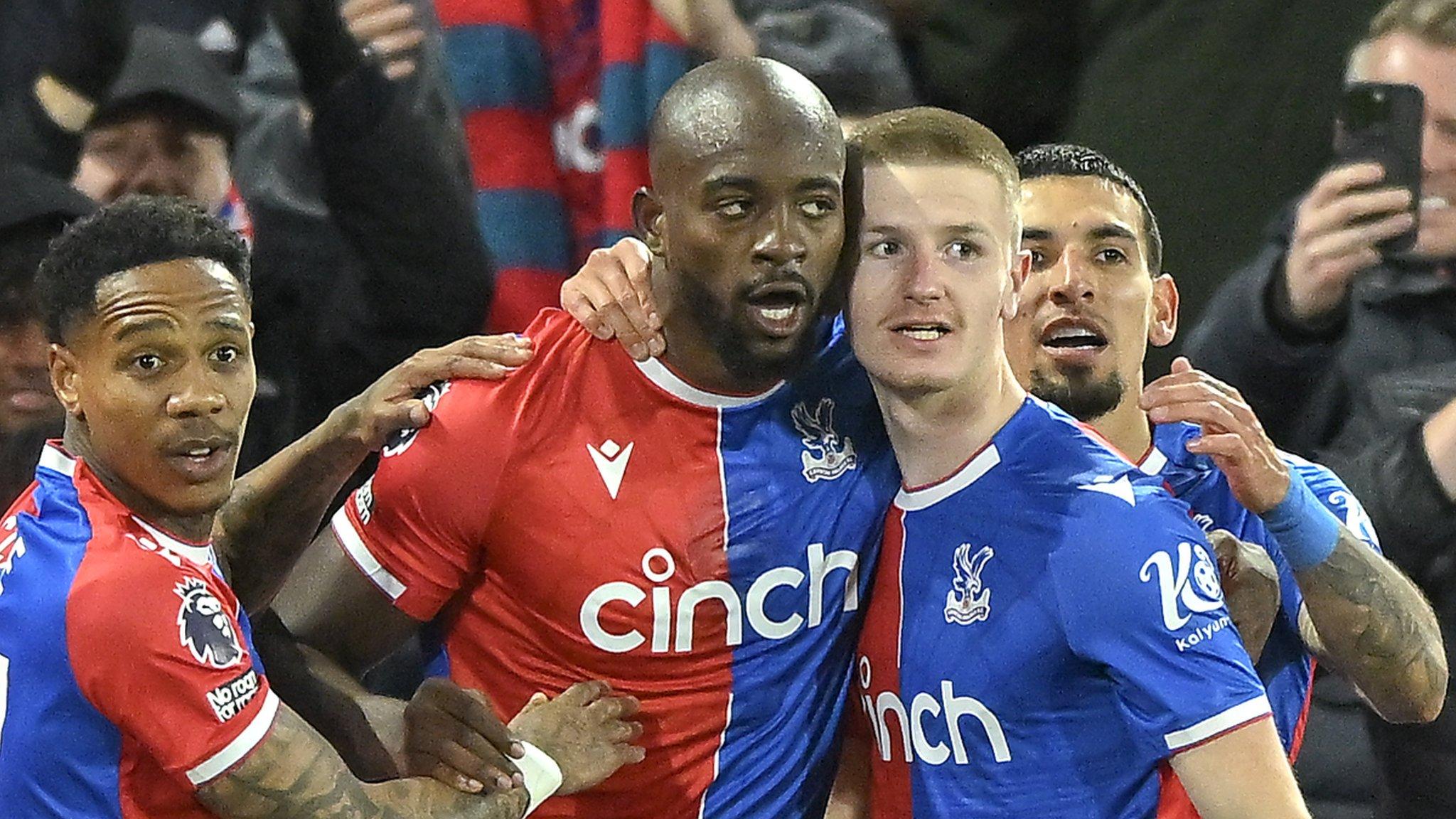 Jean-Philippe Mateta celebrates scoring for Crystal Palace against Newcastle