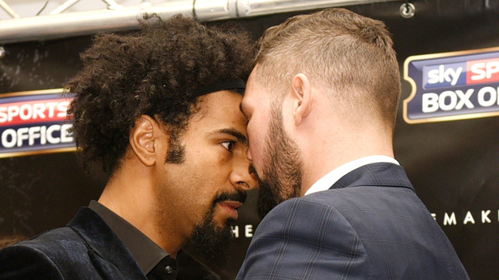 David Haye and Tony Bellew argue