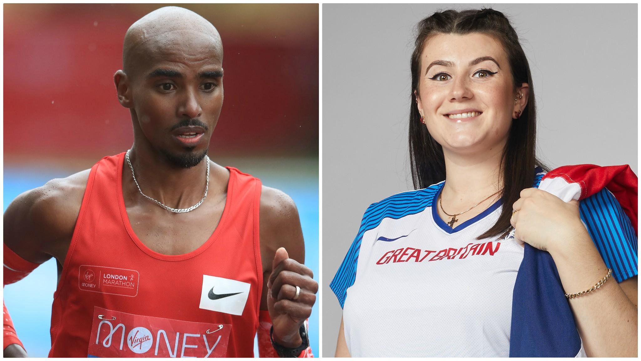 Mo Farah and Hollie Arnold