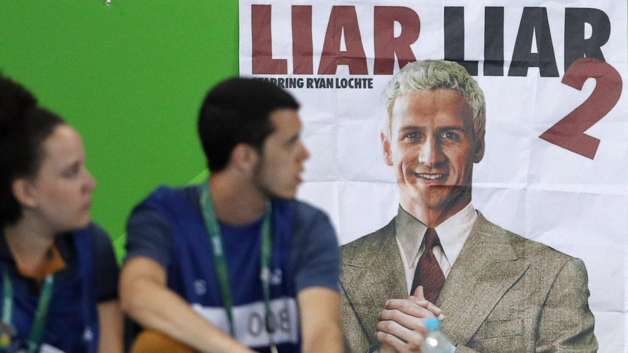 Poster calling Lochte a liar