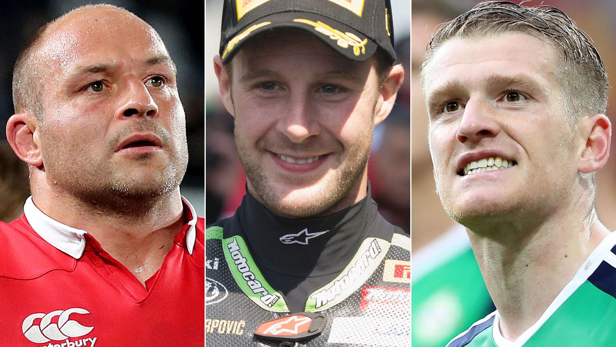 Rory Best, Jonathan Rea and Steven Davis