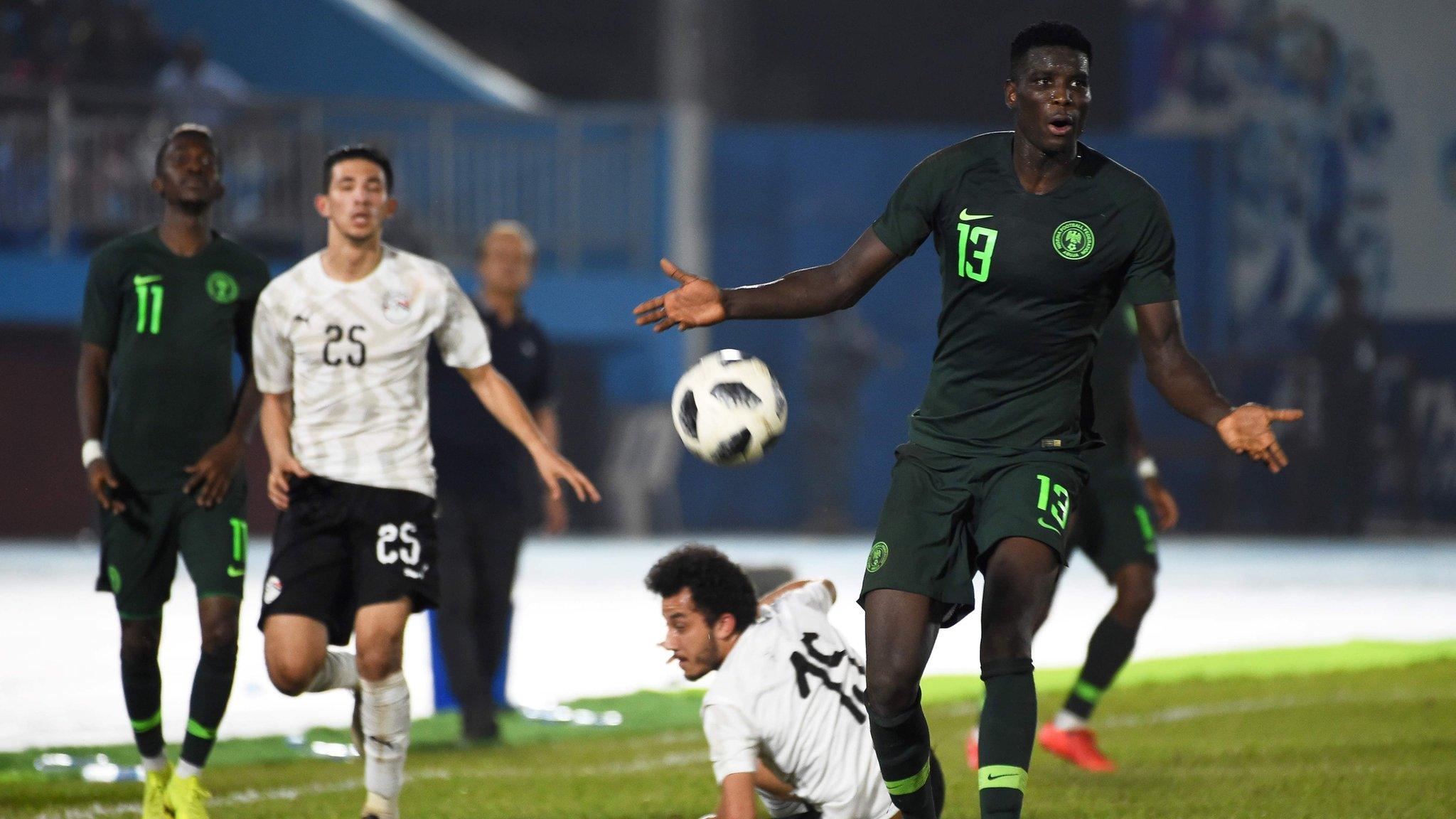 Nigeria's Paul Onuachu in action against Egypt