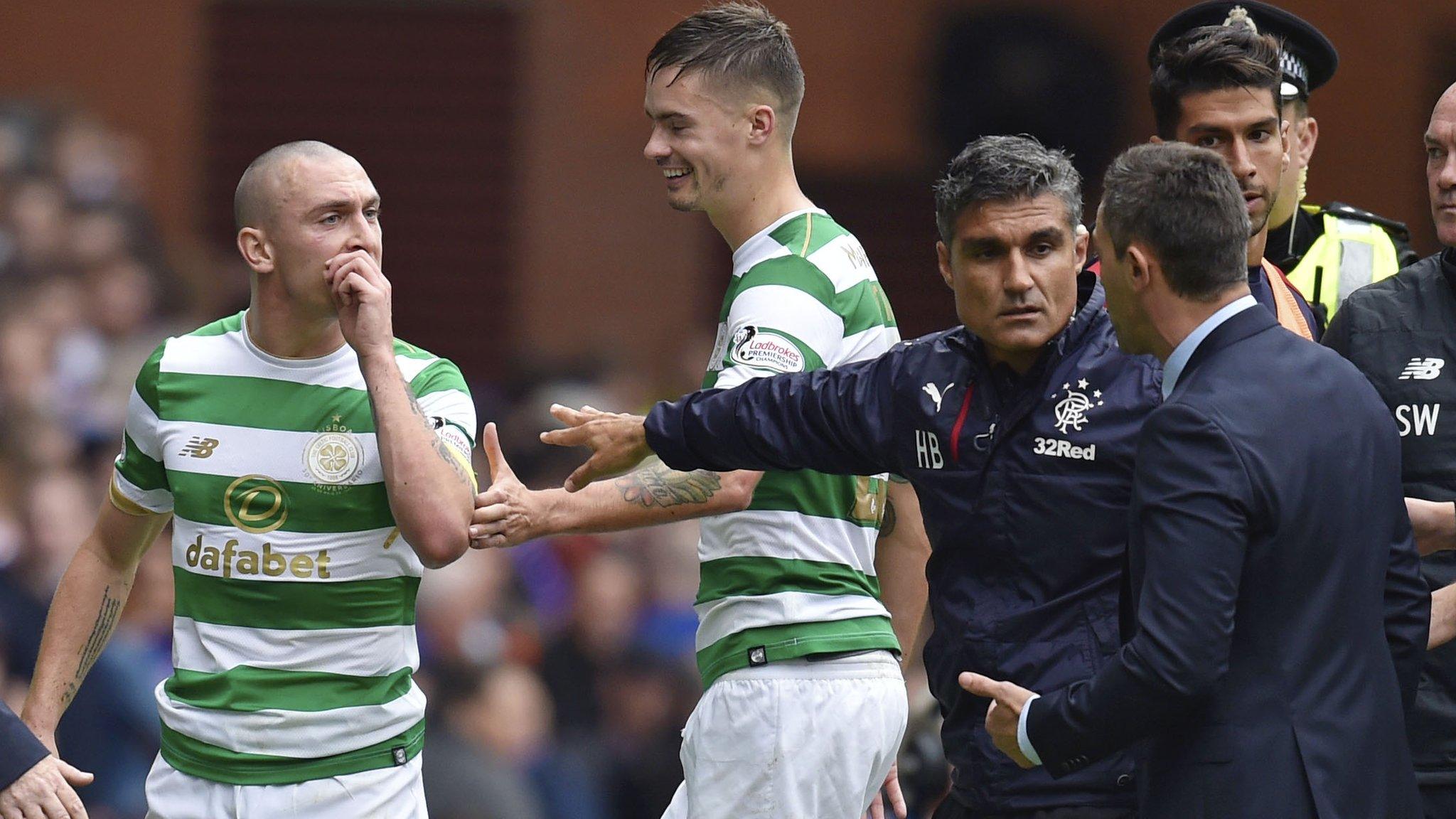 Rangers manager Pedro Caixinha and Celtic captain Scott Brown