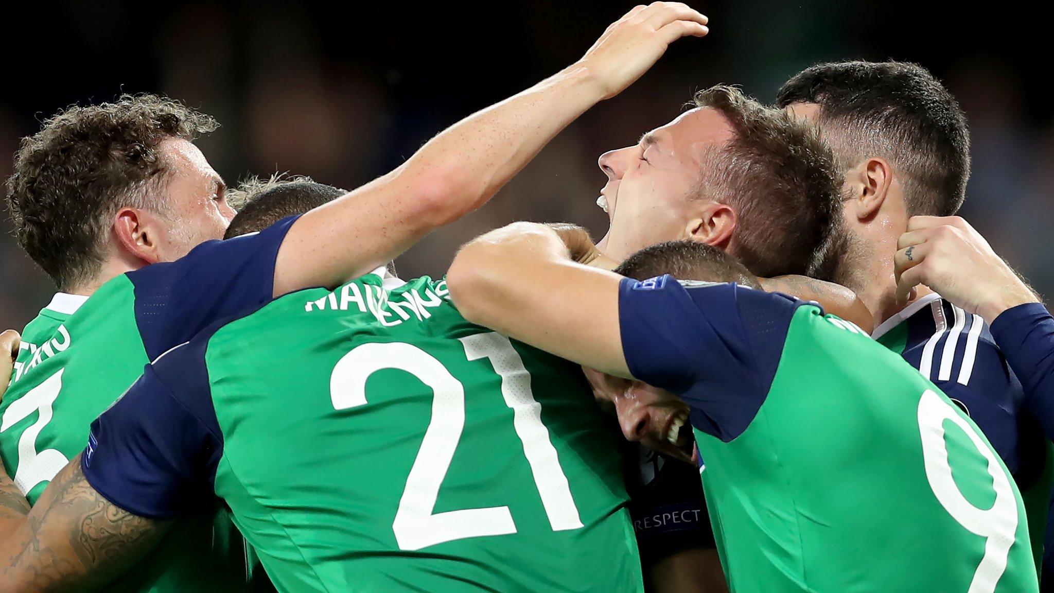 Northern Ireland players celebrate a goal