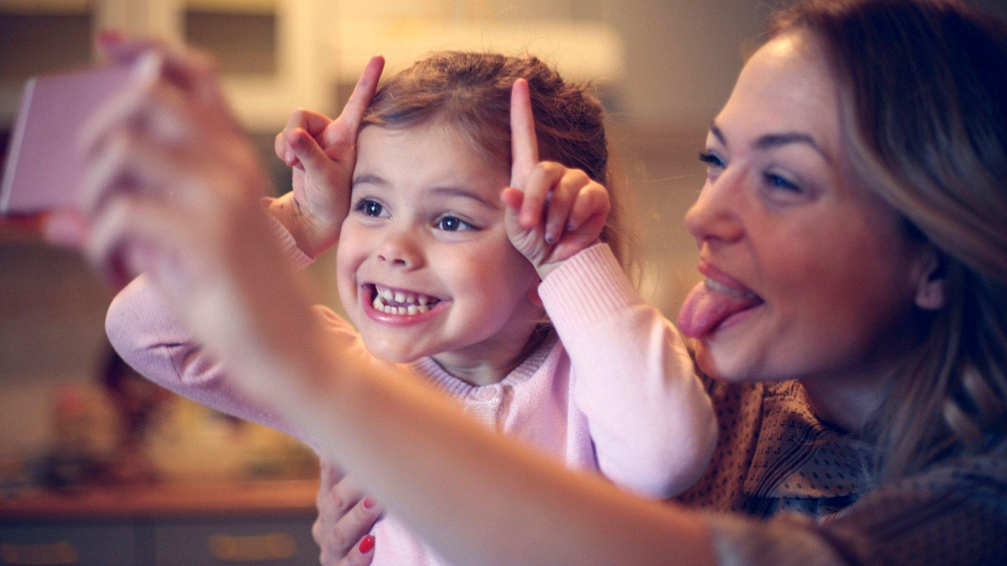 Mother and daughter selfie