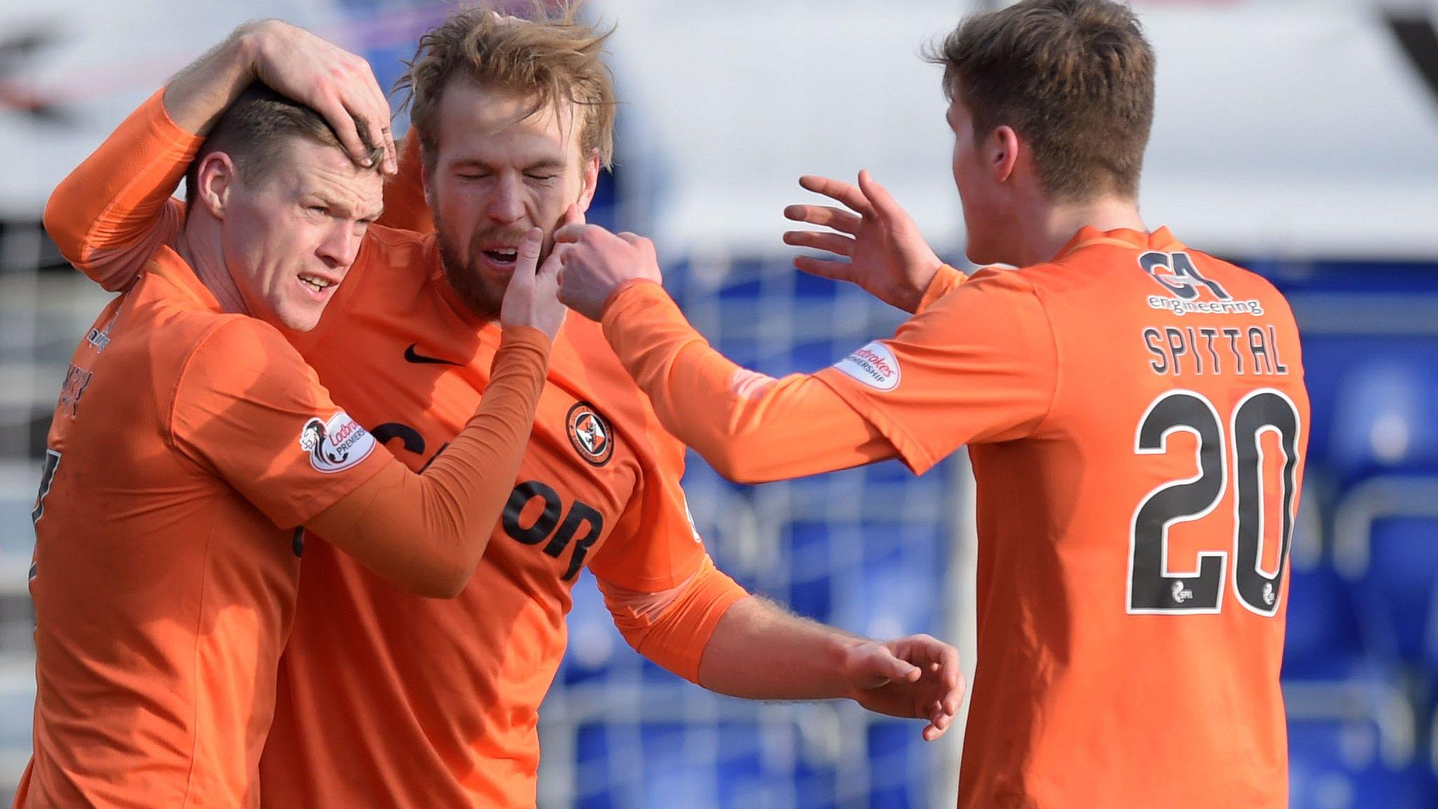 Dundee United players celebrating