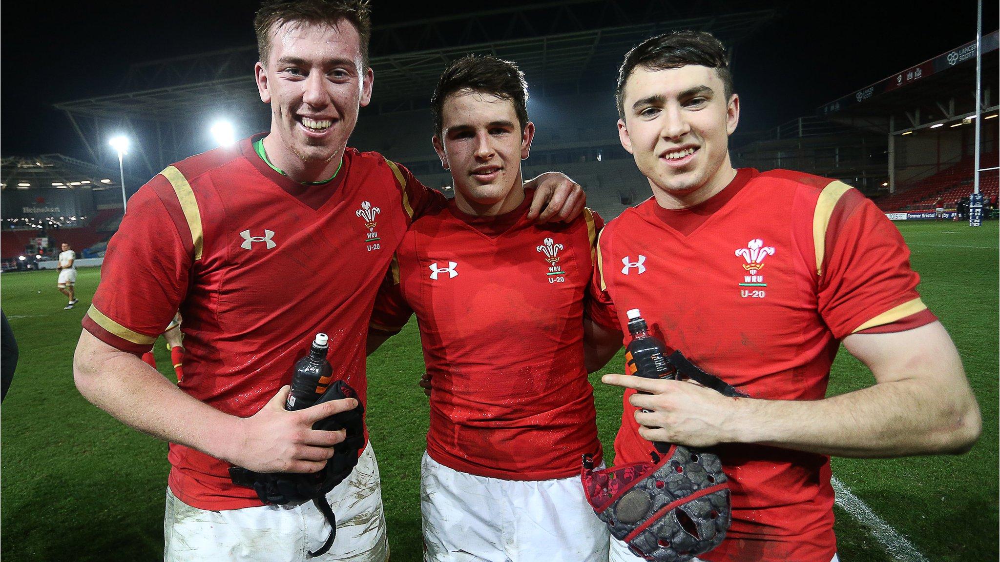 Wales Under-20 players Adam Beard, Owen Watkin and Rhun Williams
