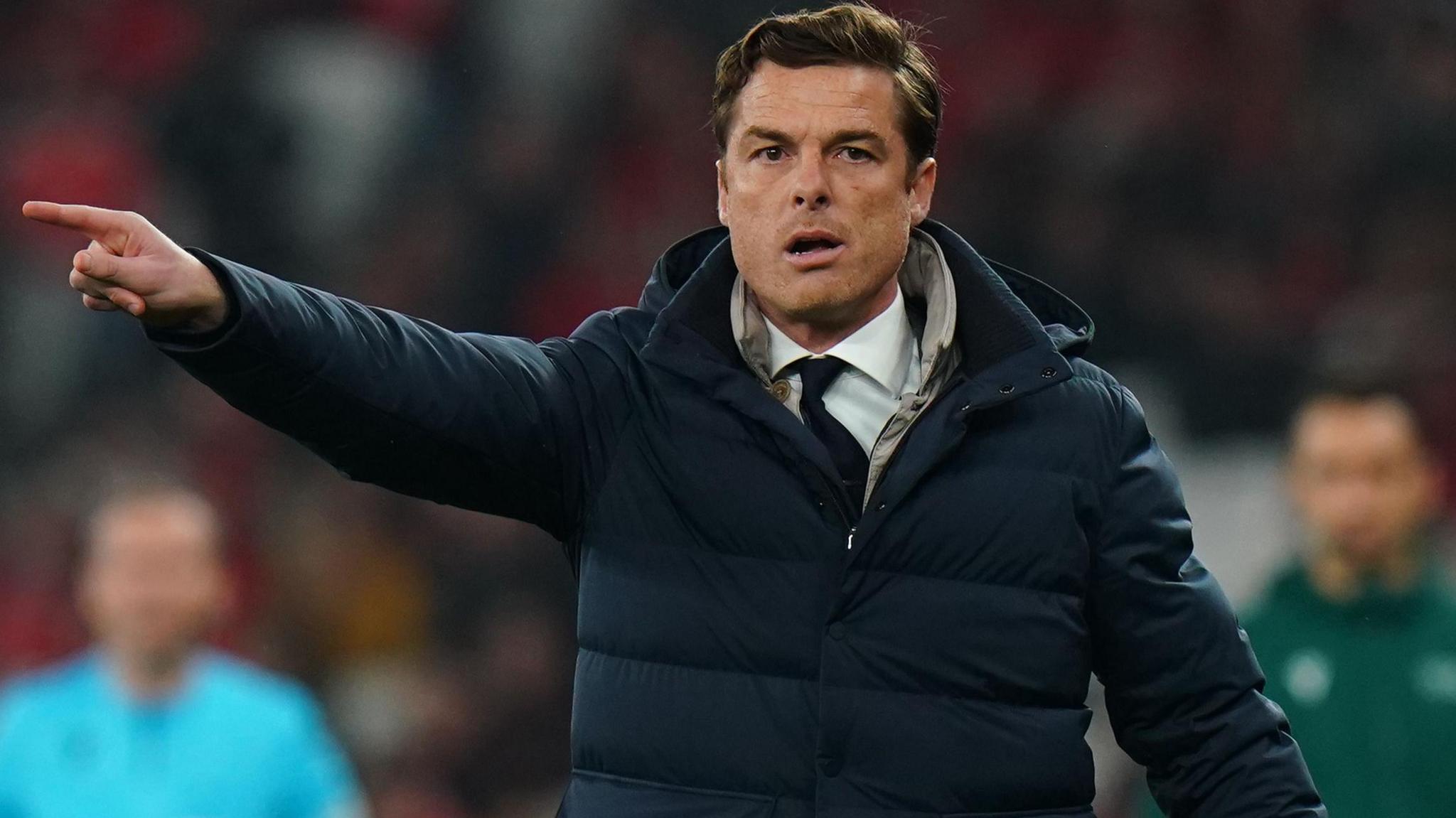 Scott Parker points on the touchline