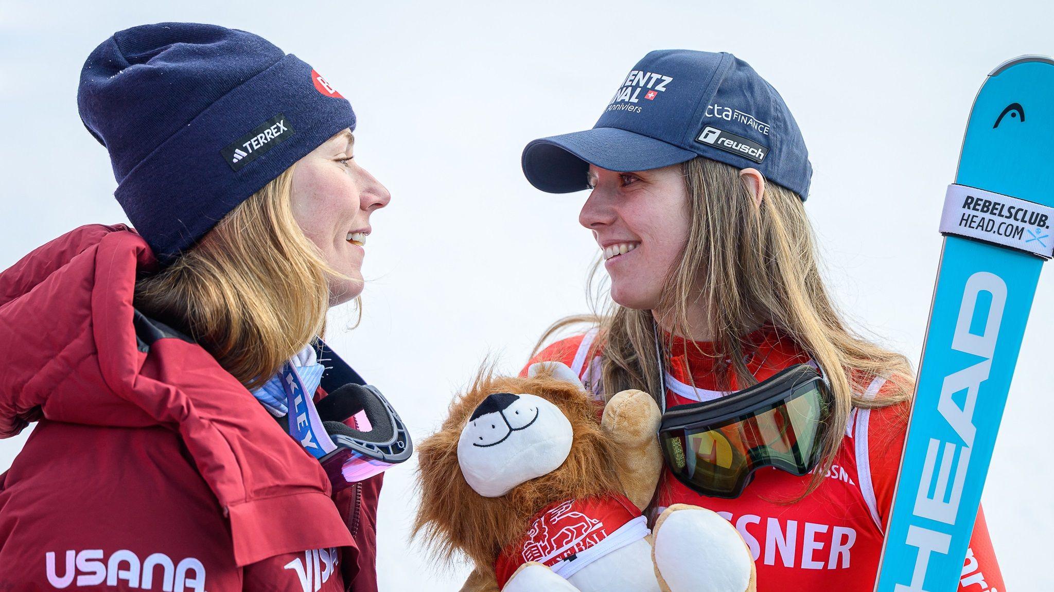 Mikaela Shiffrin and Camille Rast in Slovenia
