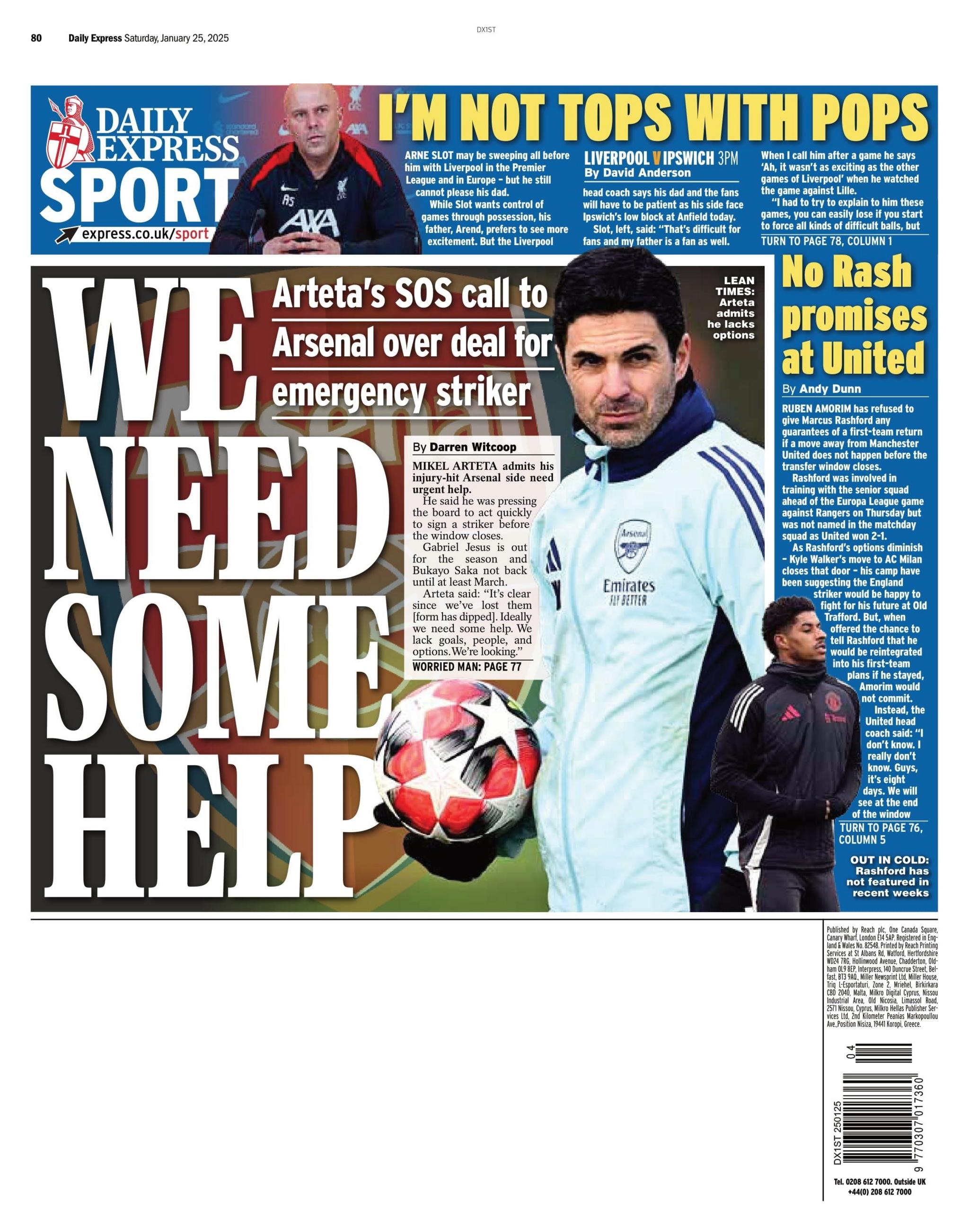  Daily Express back page