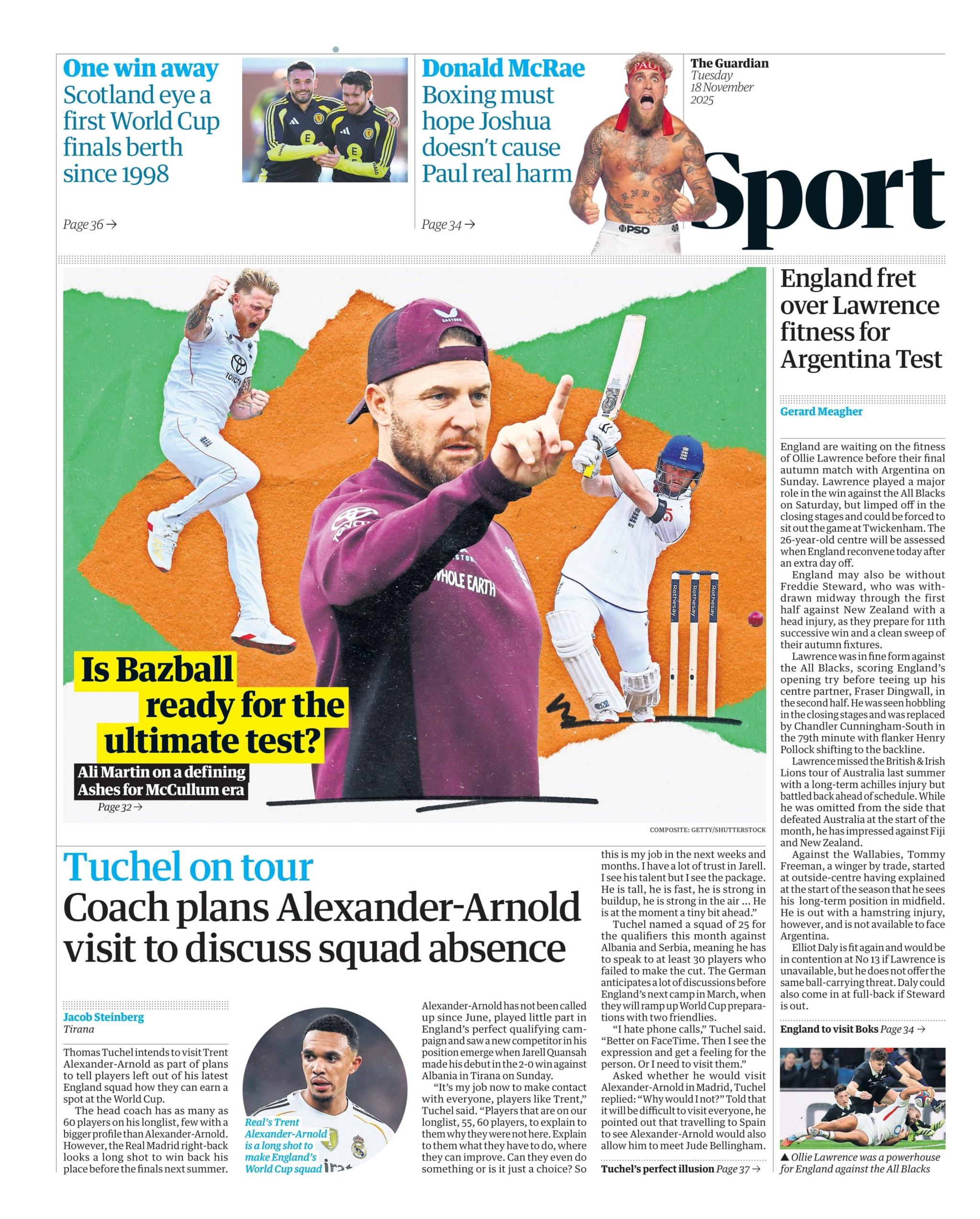 Guardian sports section