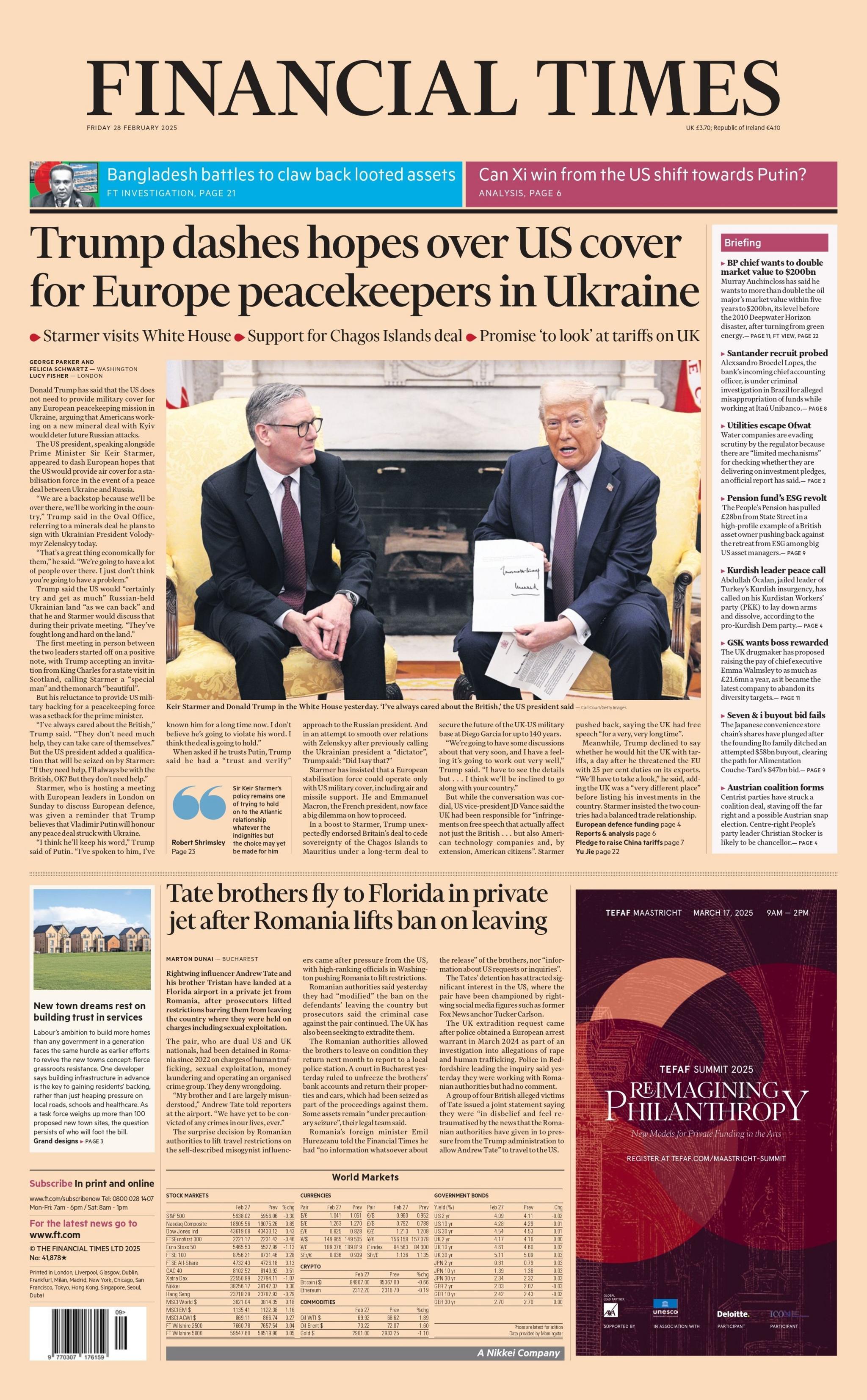 Financial Times front page