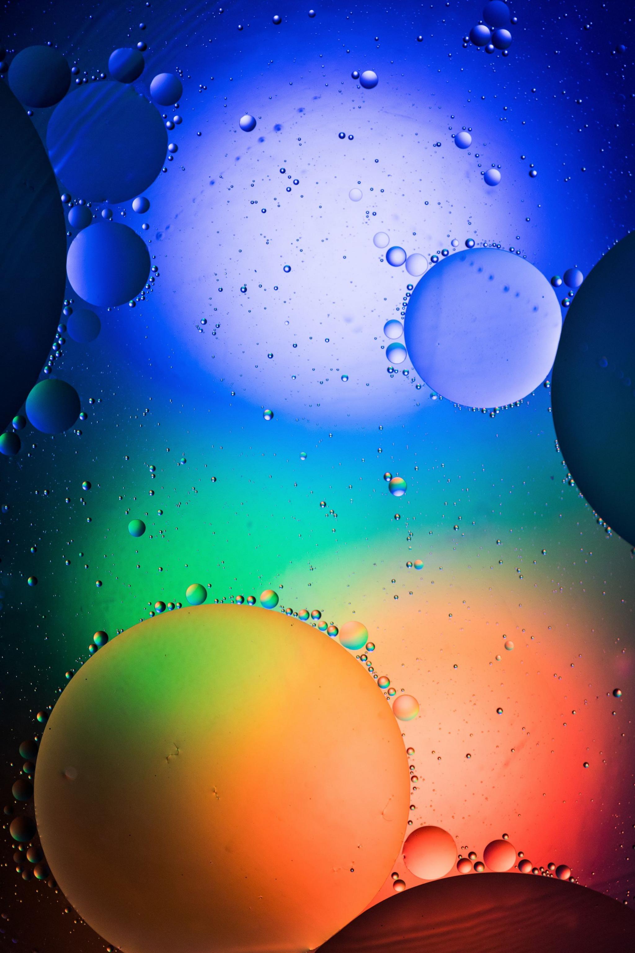 Olive oil and water droplets
