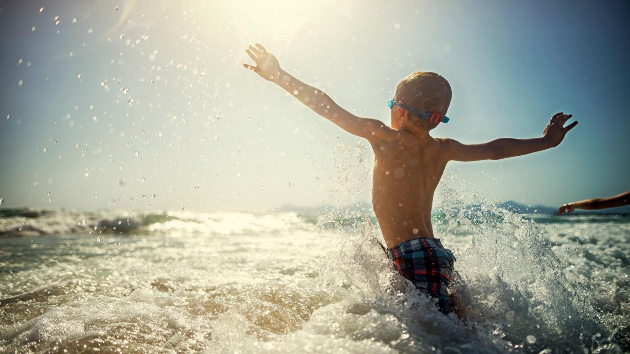 Boy swimming in the sea