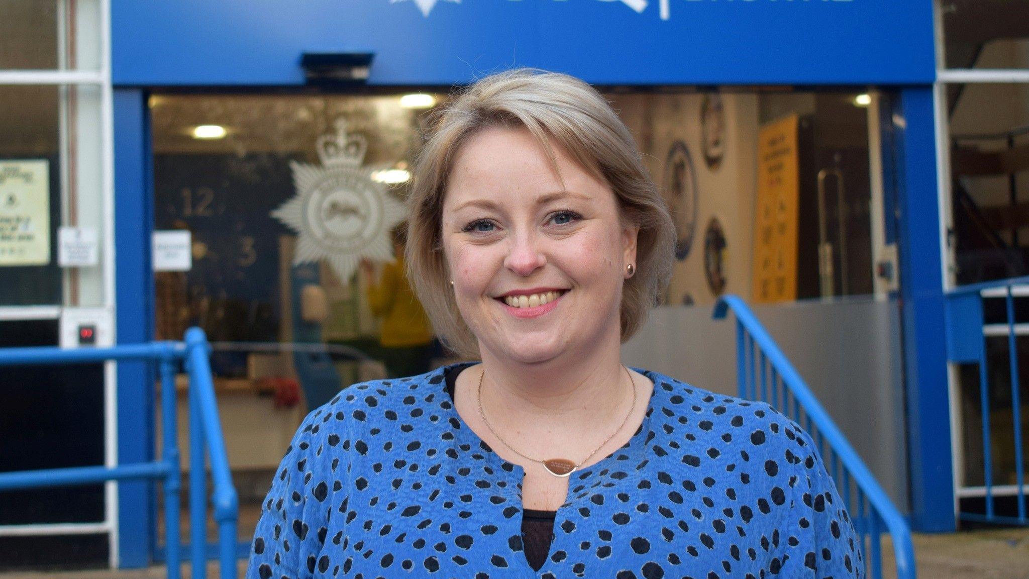 Surrey Police and Crime Commissioner Lisa Townsend standing outside Surrey Police HQ