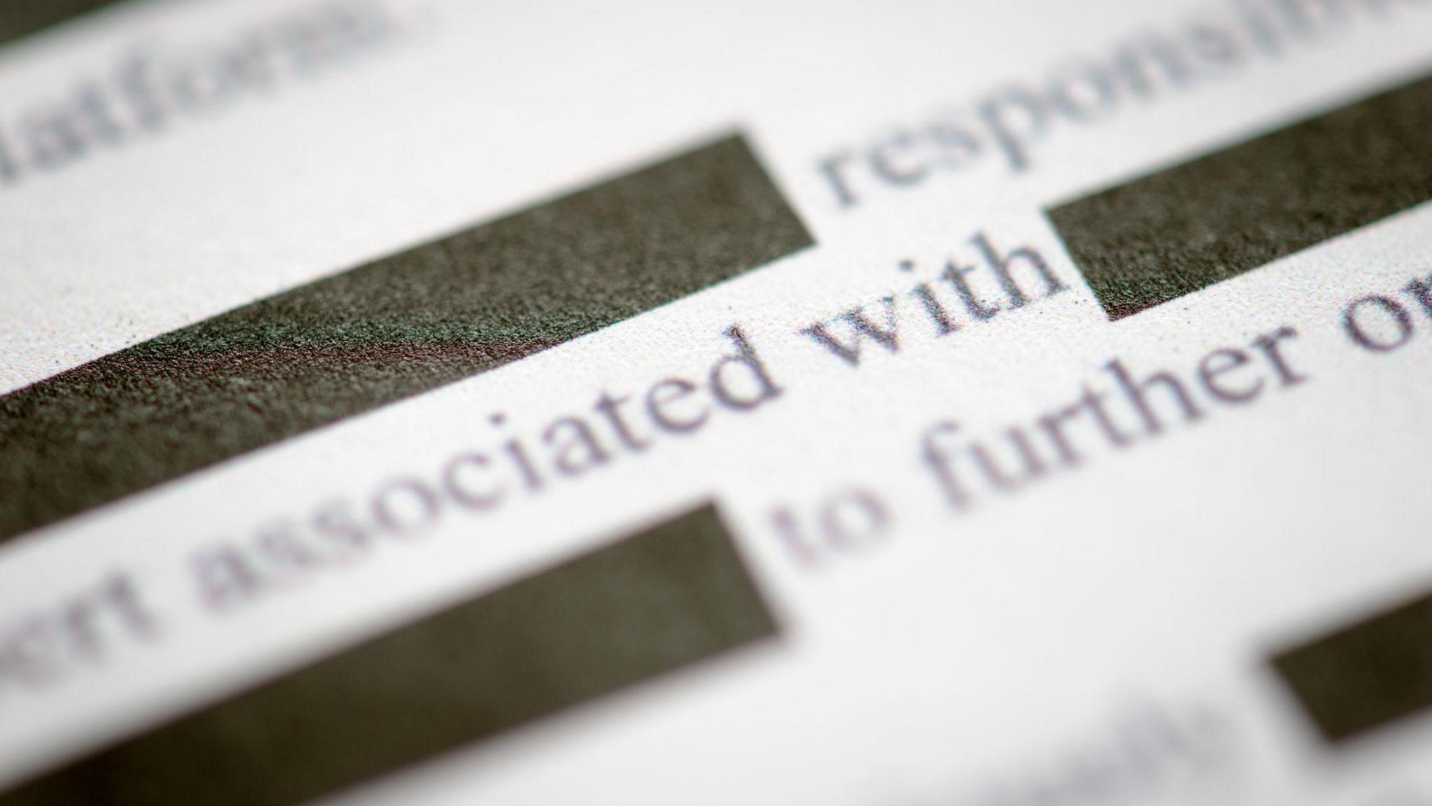 An example of a redacted document
