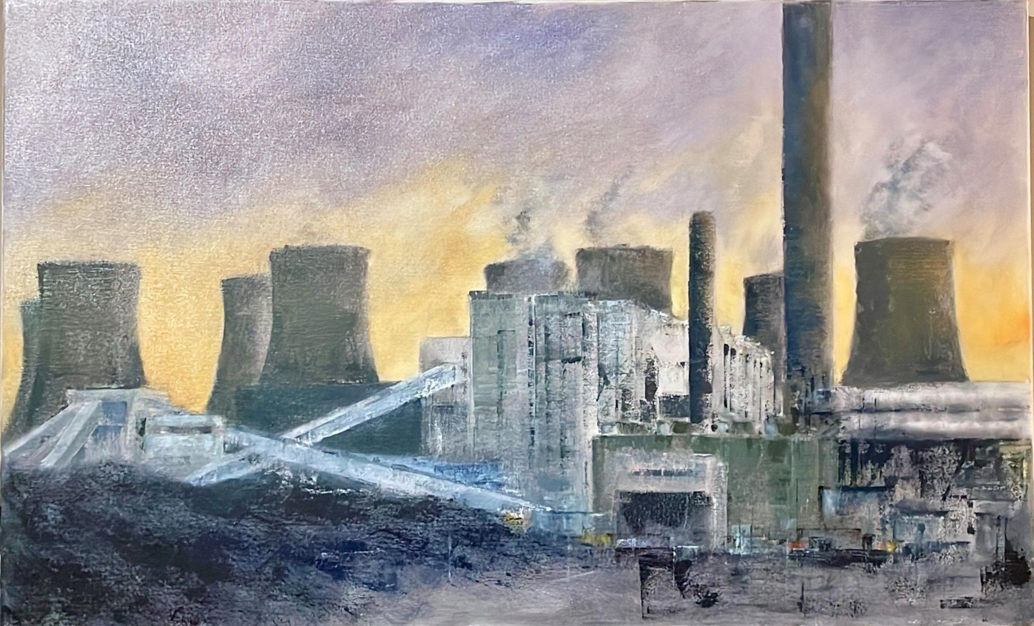 Roy Young's painting of Ratcliffe-on-Soar power station