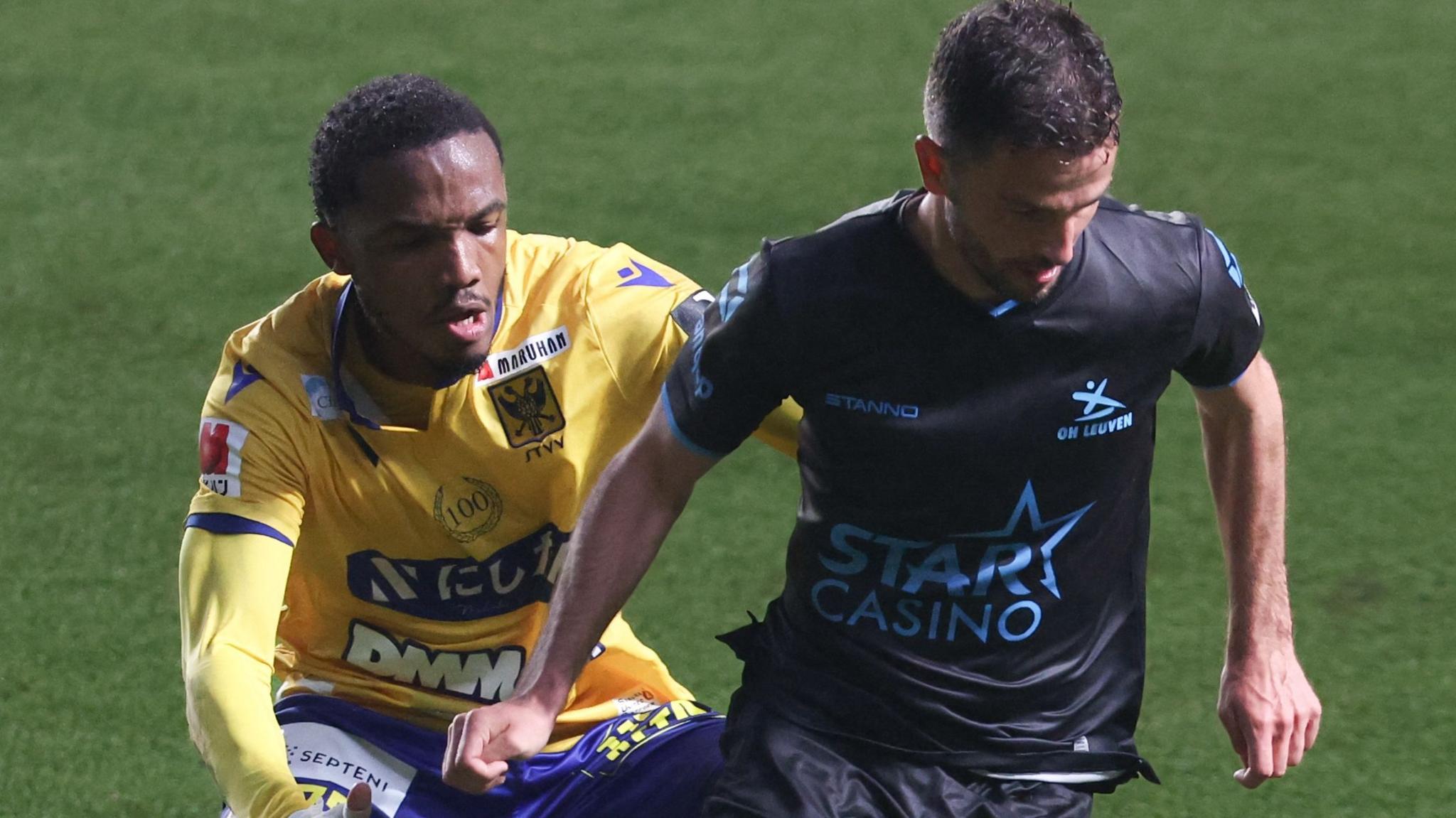 Eric Bocat (left) in action for St Truiden