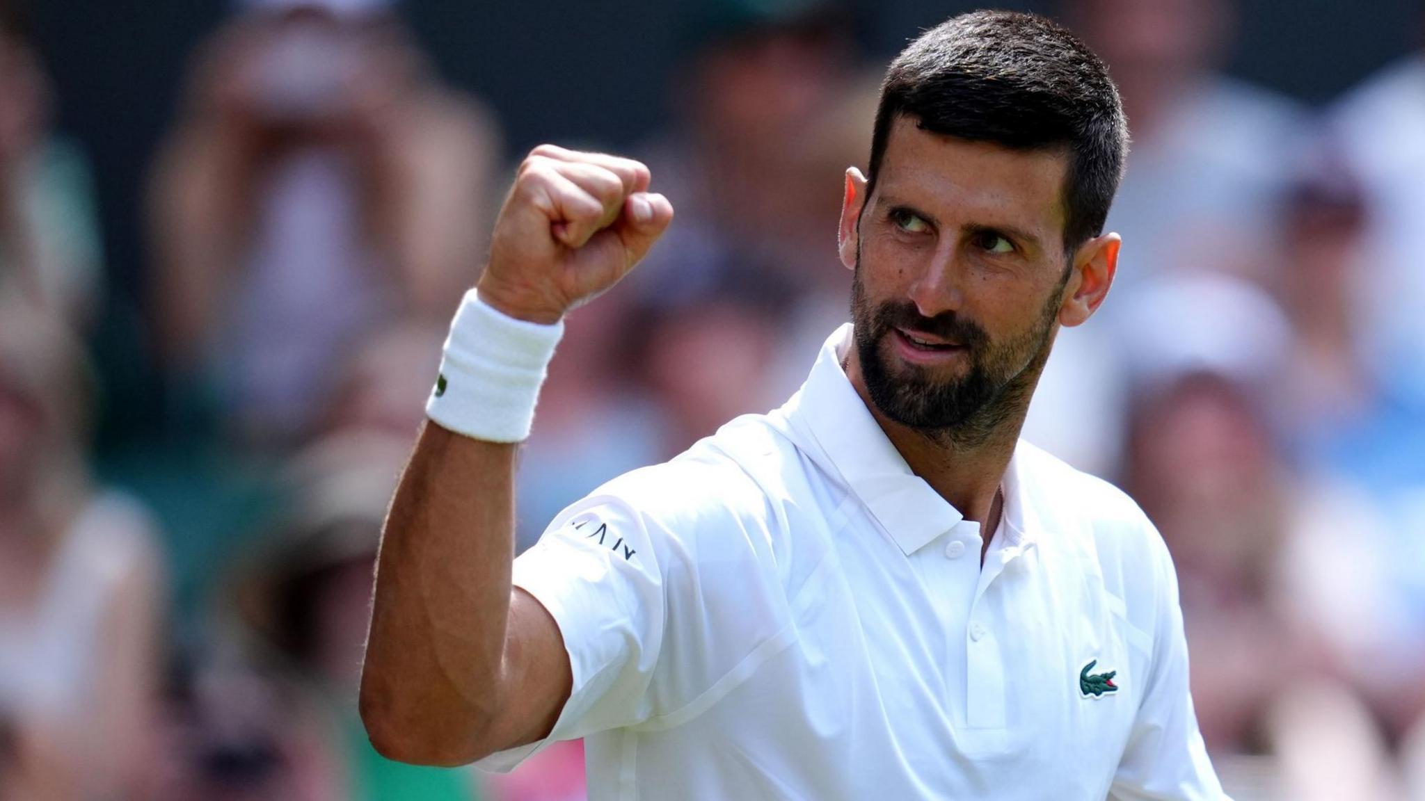 Novak Djokovic celebrates