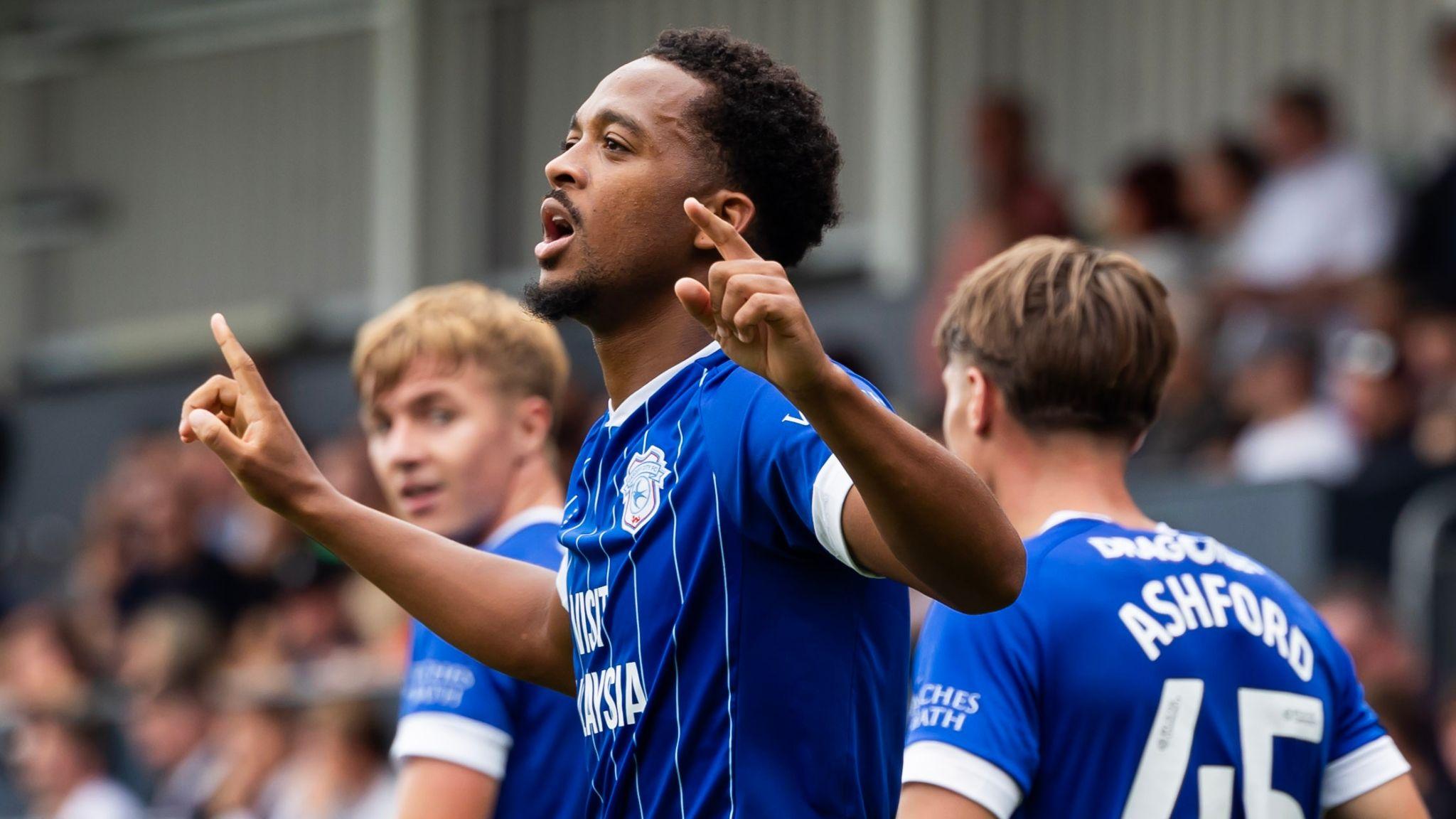 Cardiff City’s Chris Willock celebrates scoring