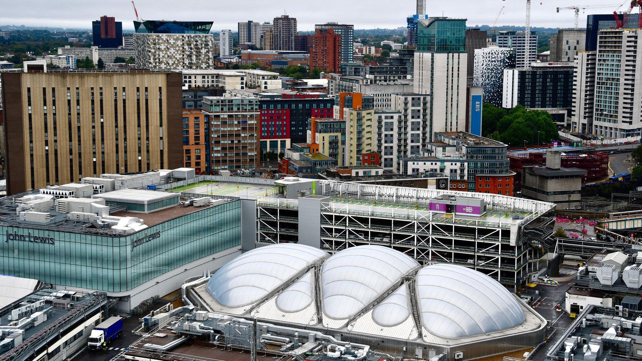 Image of Birmingham city centre from above.