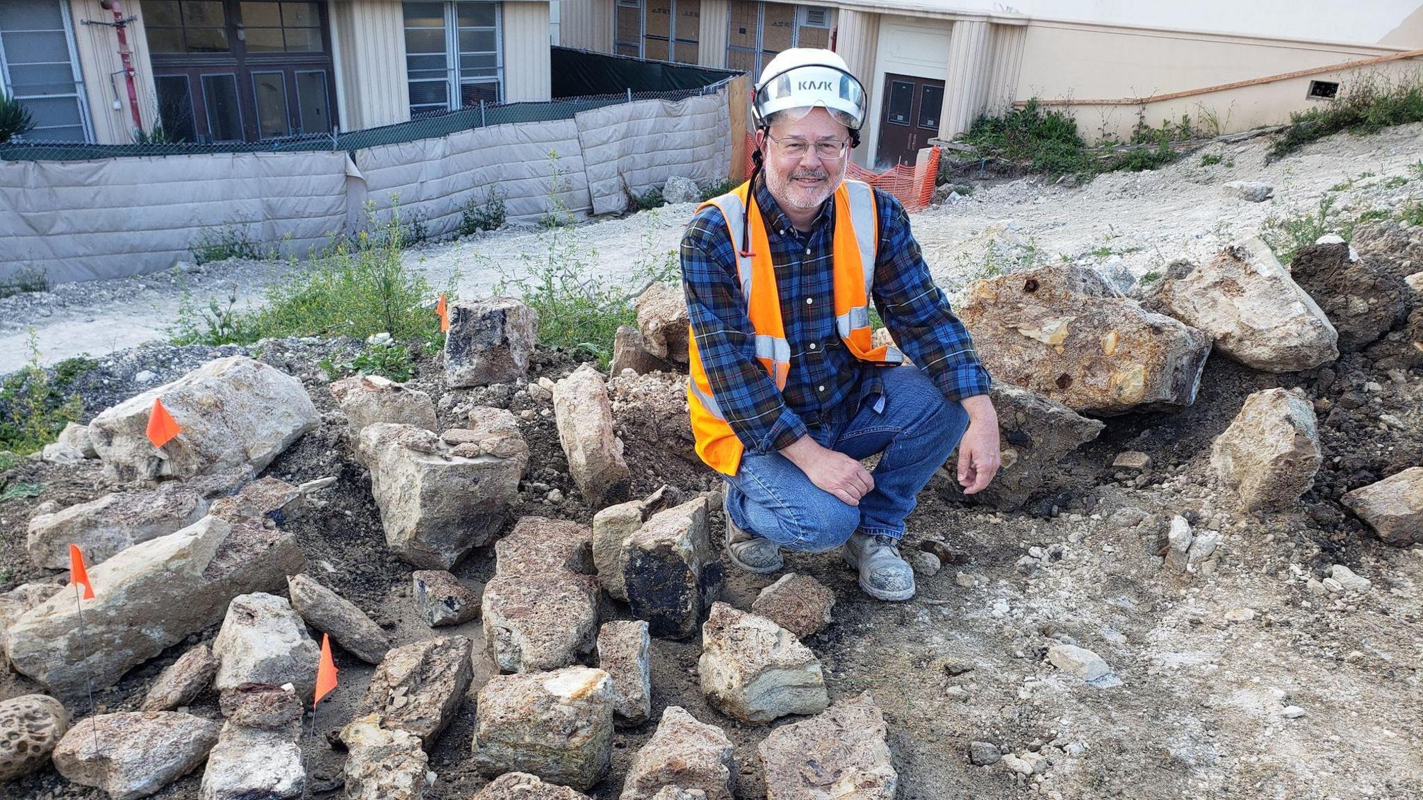 Wayne Bischoff at archaeological site