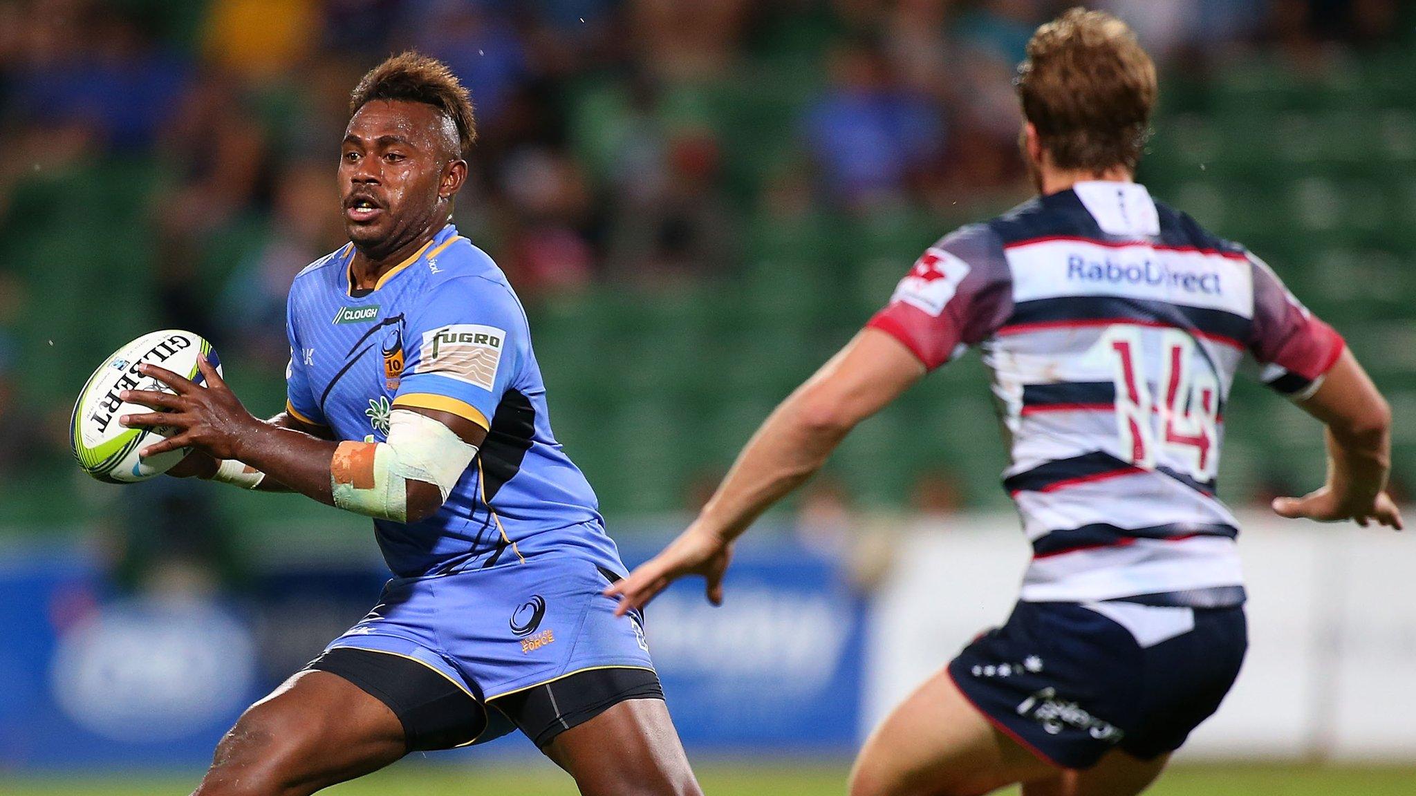 Solomoni Junior Rasolea playing for Western Force against Melbourne Rebels