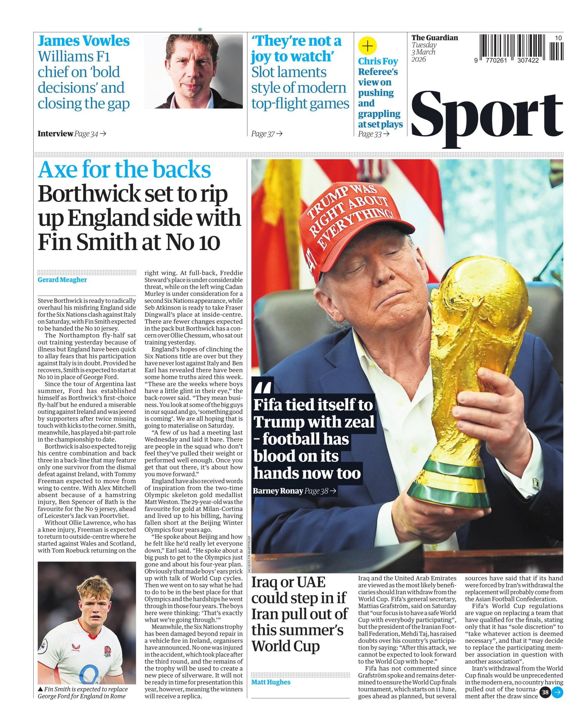 Guardian sports section