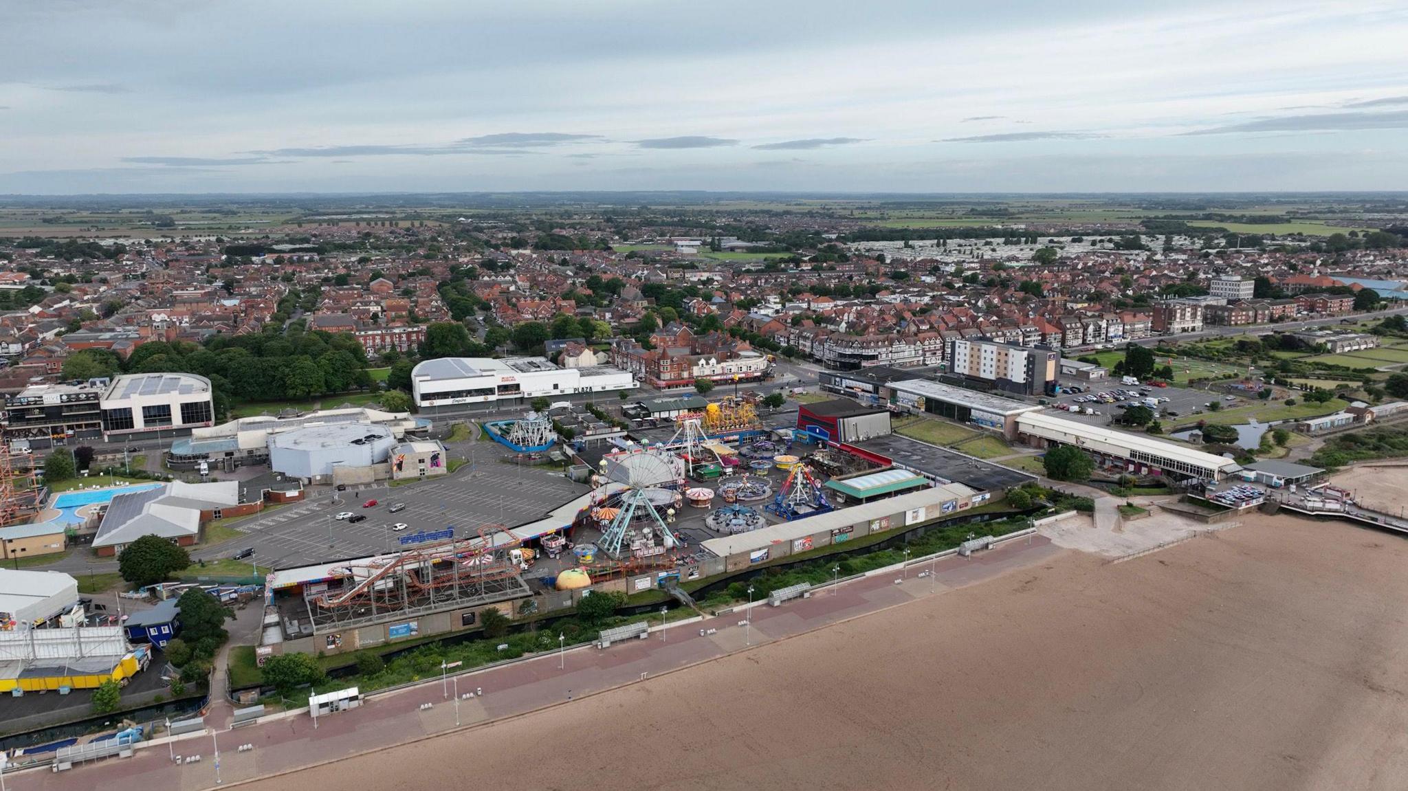 An aerial image of Skegness