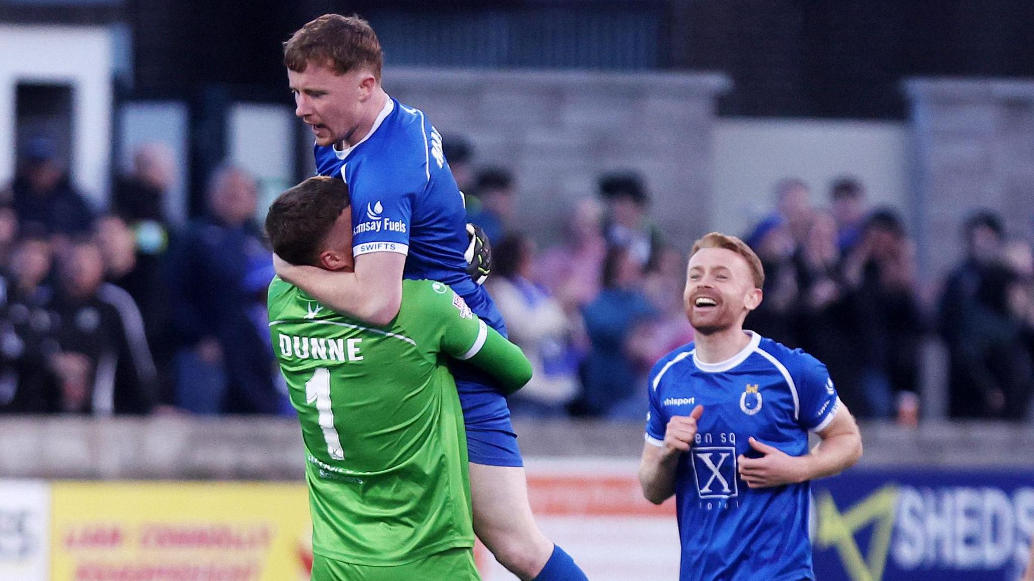Caolan Marron celebrates with Declan Dunne