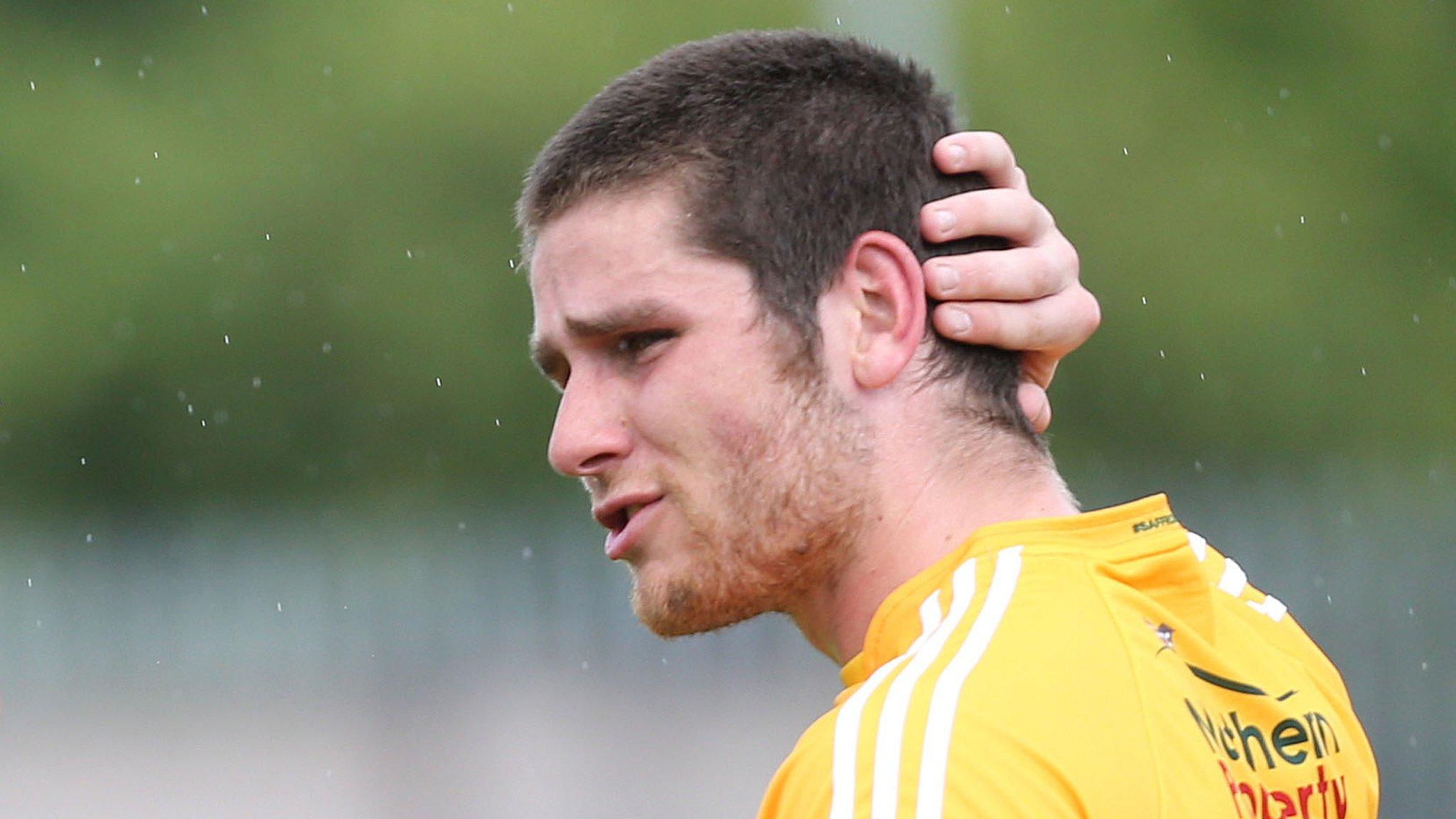 Antrim's Jack Dowling was sent off at Markievicz Park