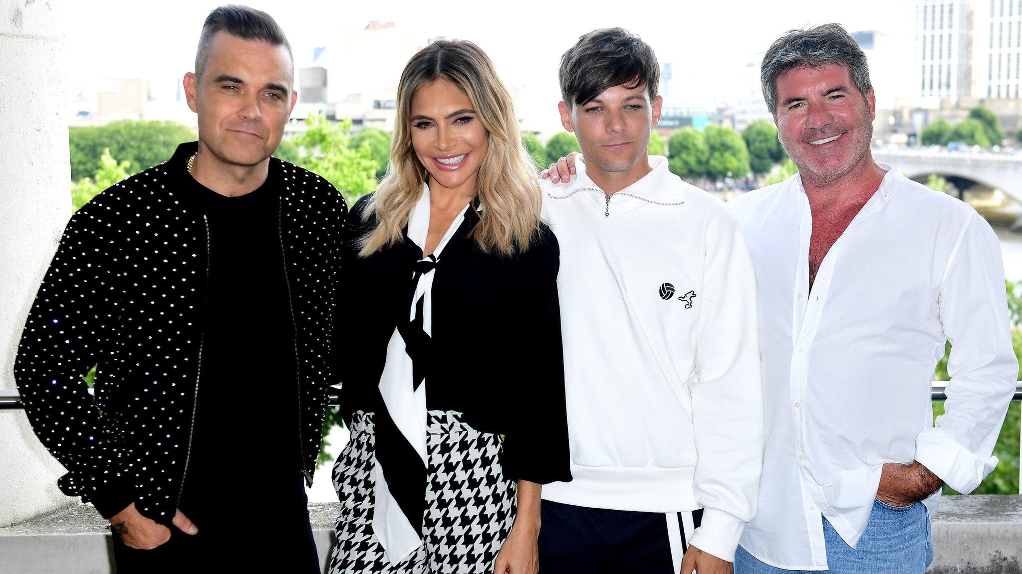 Robbie Williams, Ayda Field, Louis Tomlinson and Simon Cowell