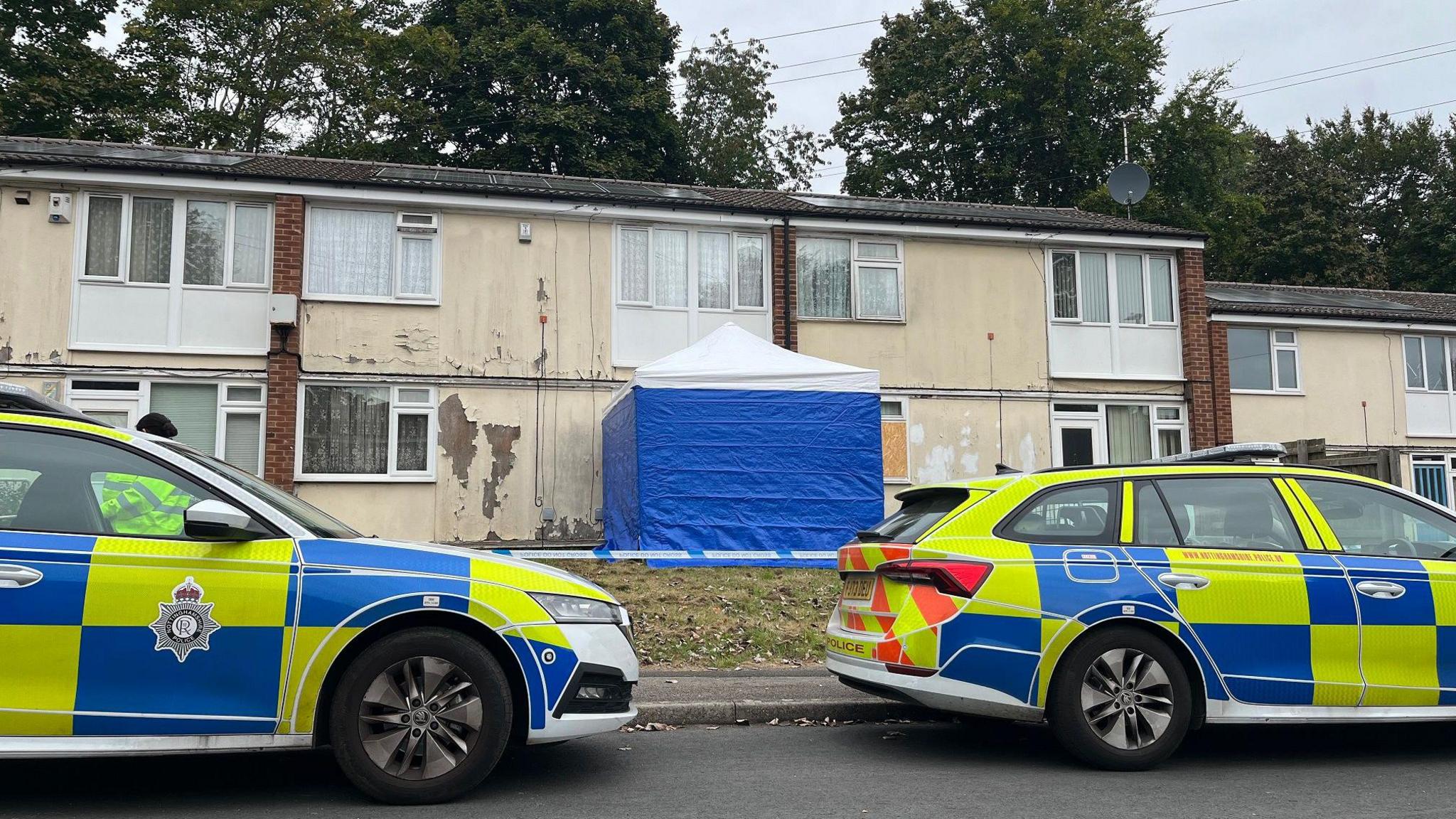 Police cordons around a property in Clifton