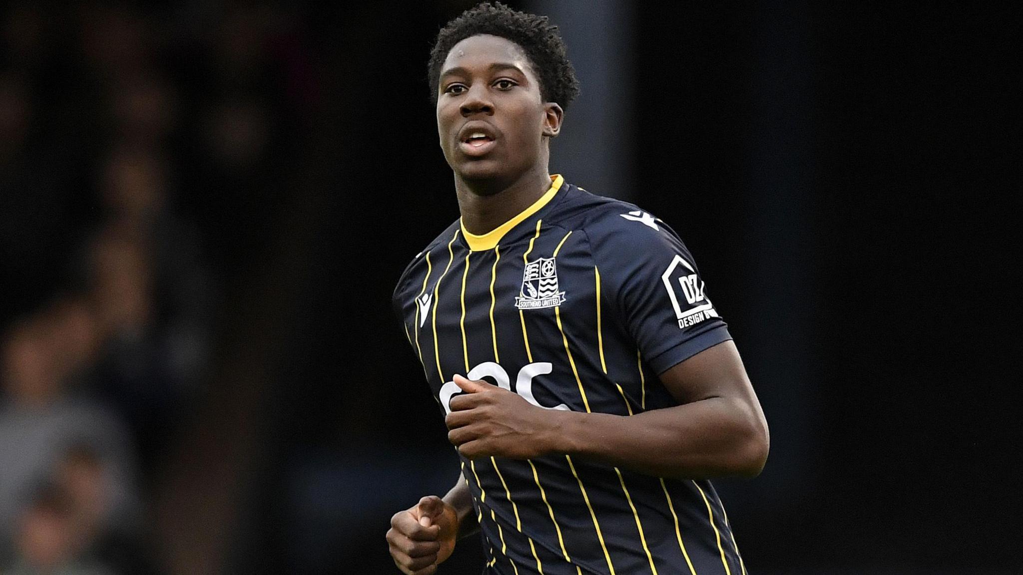 Southend's Aribim Pepple playing against Charlton Athletic in this season's FA Cup.